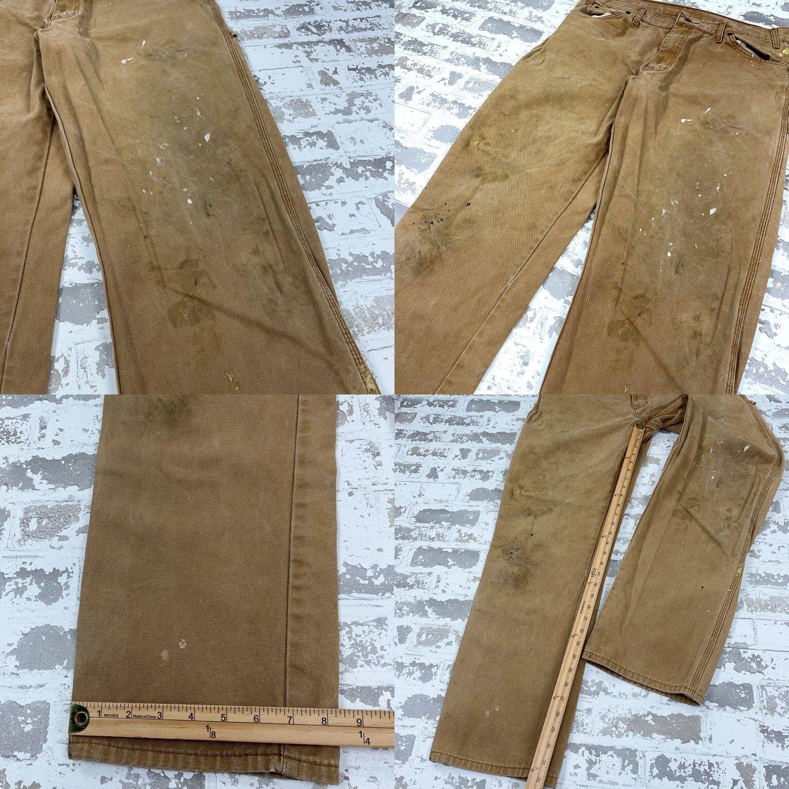 Dickies VINTAGE Dickies Carpenter Pants Men 36x34 Brown Canvas Distressed Grunge Size US 36 / EU 52 - 8 Thumbnail