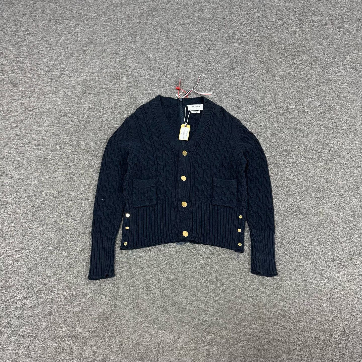 Thom Browne Thom Browne Cable Knit Gold Button Cardigan Size US S / EU 44-46 / 1 - 1 Thumbnail