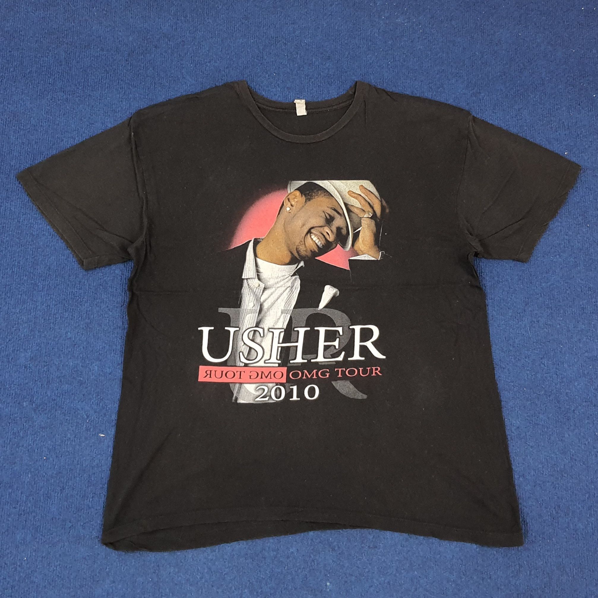 Band Tees × Vintage Vintage USHER OMG Tour 2010 Tshirt Size US L / EU 52-54 / 3 - 1 Thumbnail