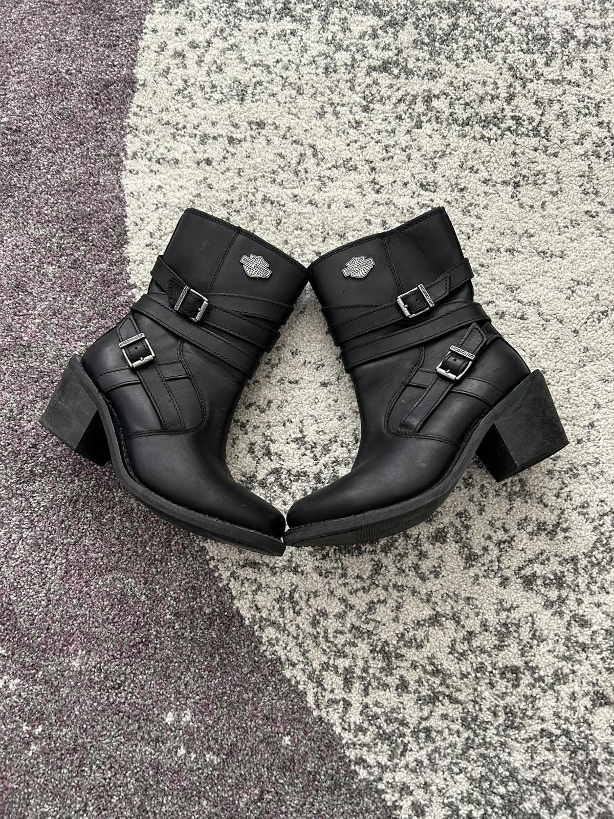 Harley Davidson Harley-Davidson Biker Leather Buckle Boots Size US 7.5 / IT 37.5 - 1 Thumbnail