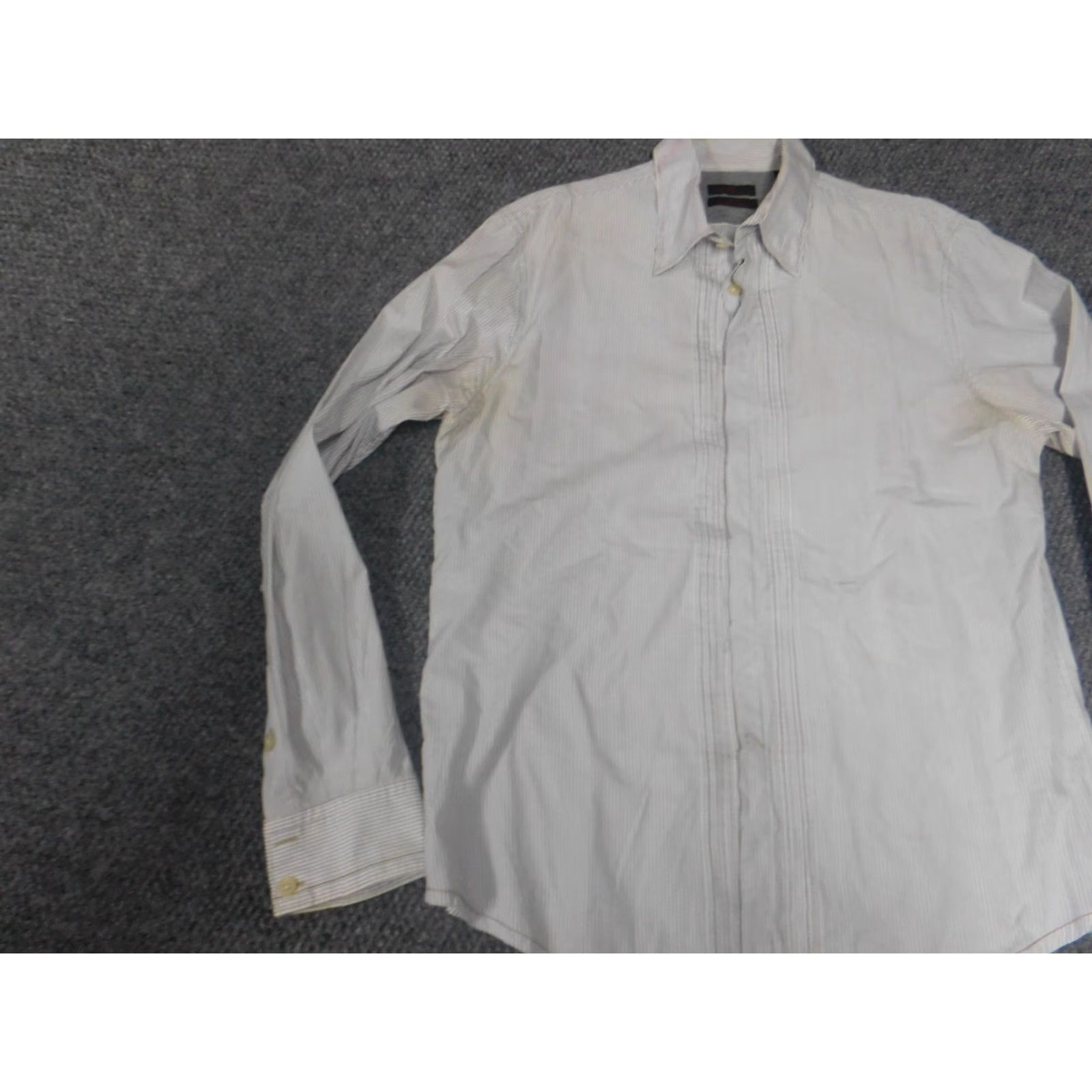 Zara Zara Shirt Button-Up Striped White Long Sleeve Collared Button-Down Logo Pocket Regular Mens L Size US L / EU 52-54 / 3 - 5 Thumbnail