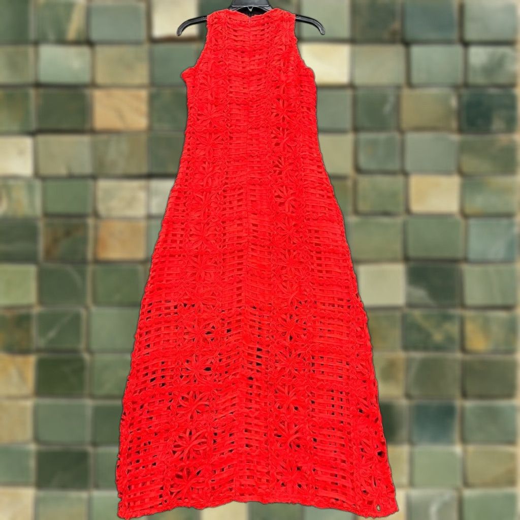 ENDLESS ROSE Sleeveless Textured Midi Dress Women's S Red