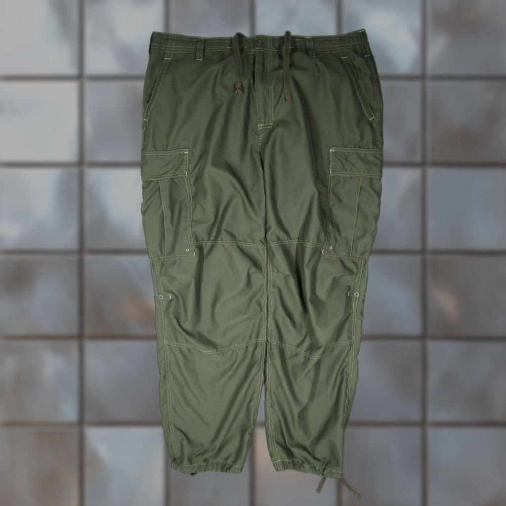 VINTAGE Gap Pants Mens XL Green Cargo Tapered Drawstring 5-Pocket Workwear Casual Travel 90s Mens