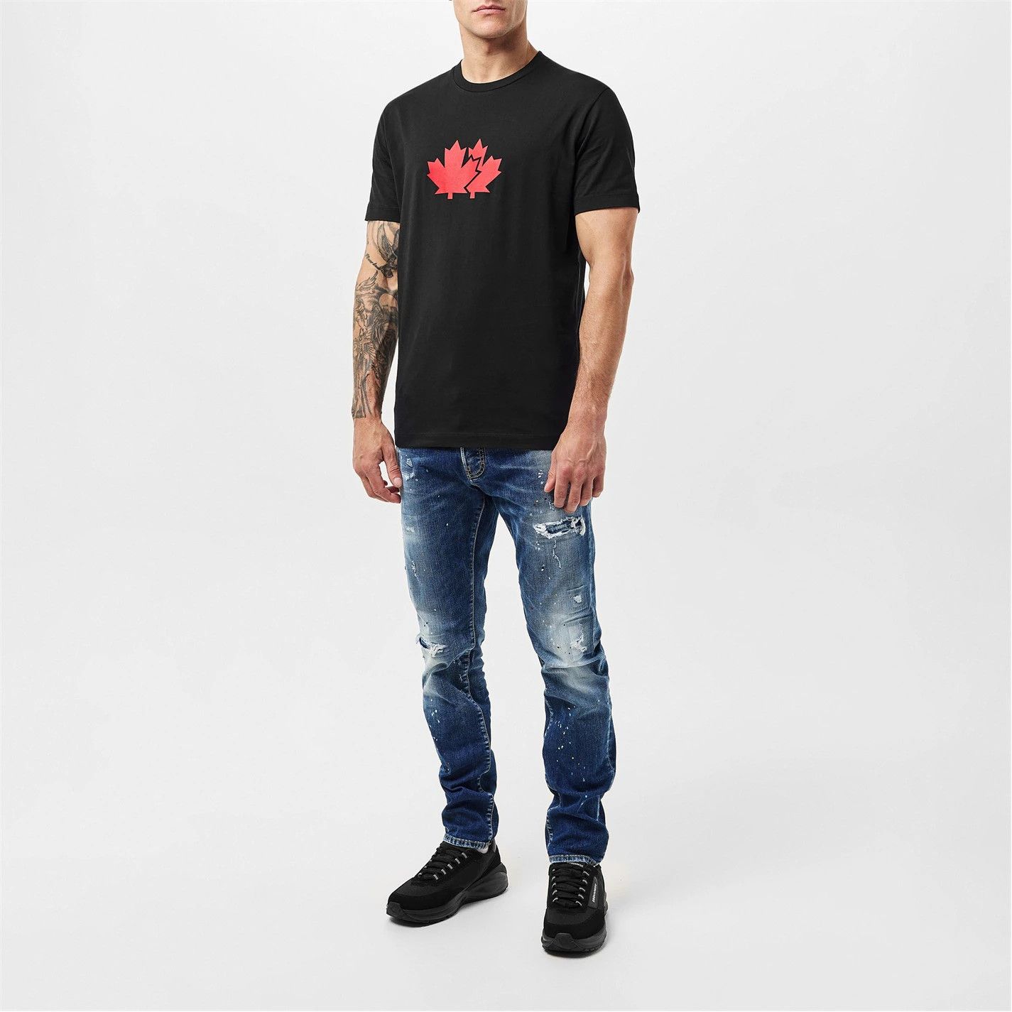 Dsquared2 o1g2r1mq0426 Maple Leaf T-Shirt in Black Size US XXL / EU 58 / 5 - 6 Thumbnail