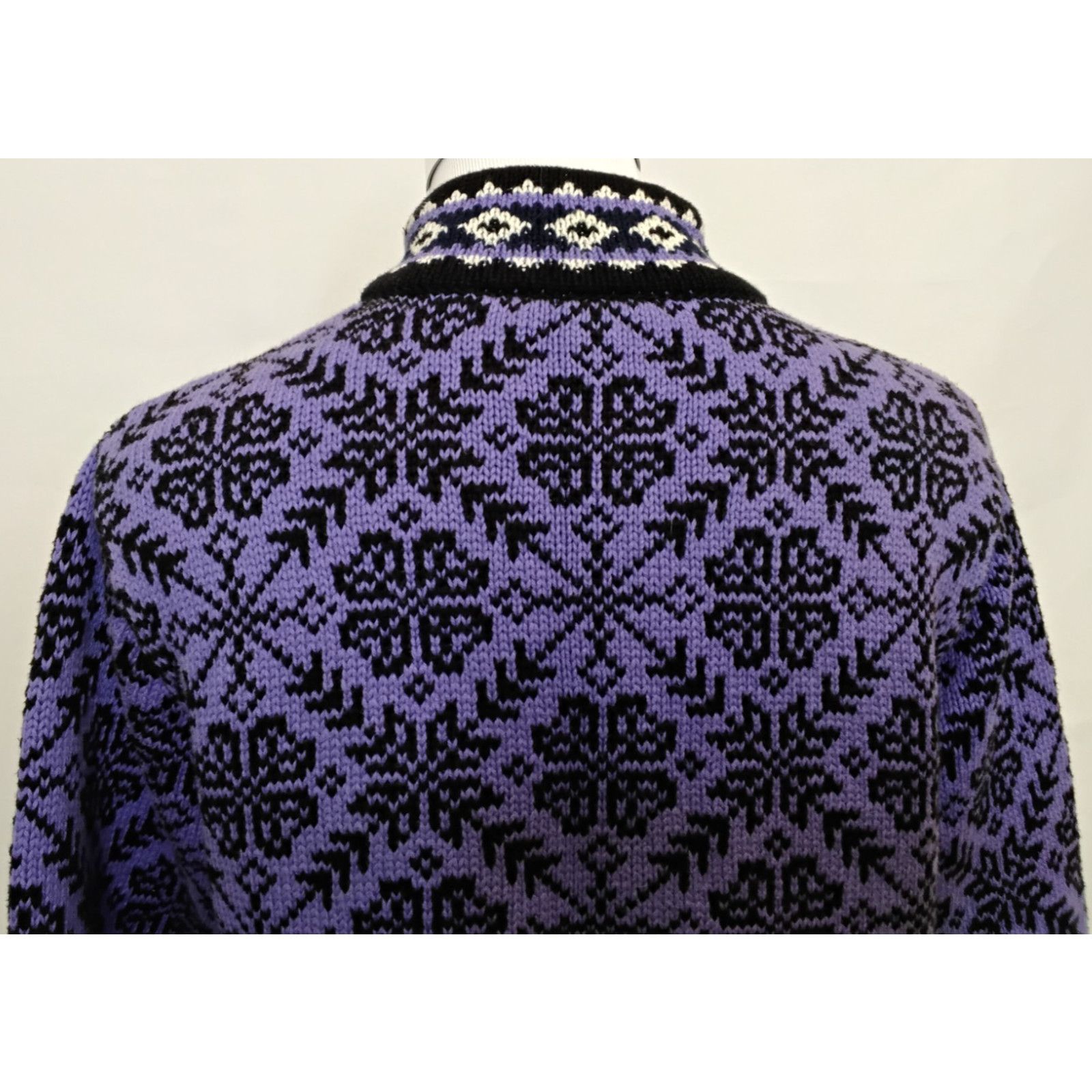 L.L. Bean L.L. Bean Sweater Women's S Purple Full Zip Fair Isle Size S / US 4 / IT 40 - 6 Thumbnail