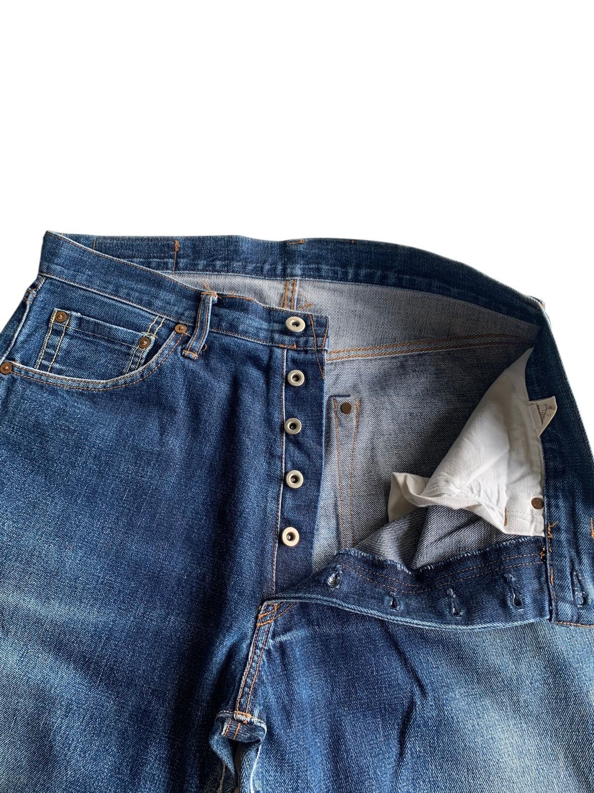 Japanese Brand × Jean Unknown Japanese Selvedge Button Fly Distressed Denim Size US 34 / EU 50 - 10 Thumbnail