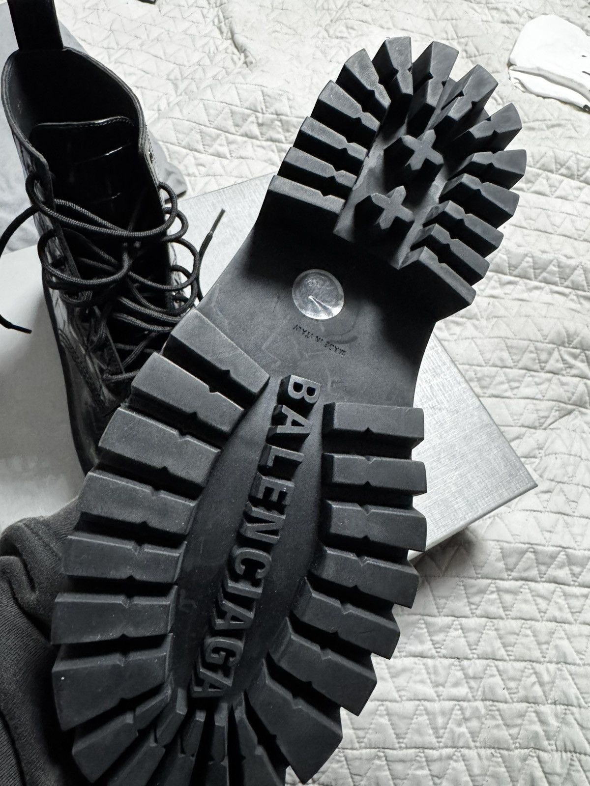 Balenciaga Balenciaga Crocodile Embossed Strike Boots Size US 7 / IT 37 - 8 Thumbnail