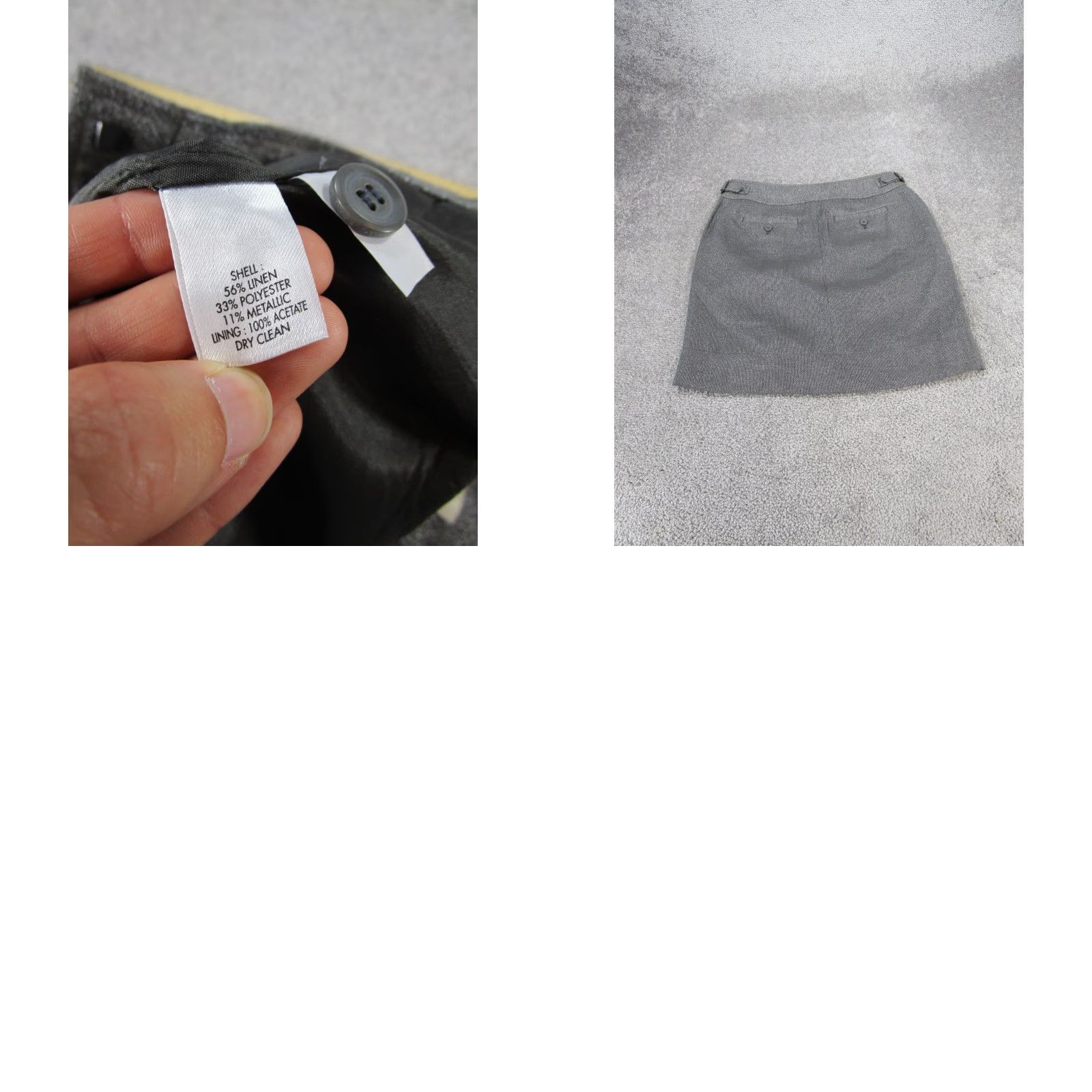 Loft VINTAGE Loft Skirt Womens 2 Gray Linen Blend Metallic Straight NEW Size 26" / US 2 / IT 38 - 8 Thumbnail