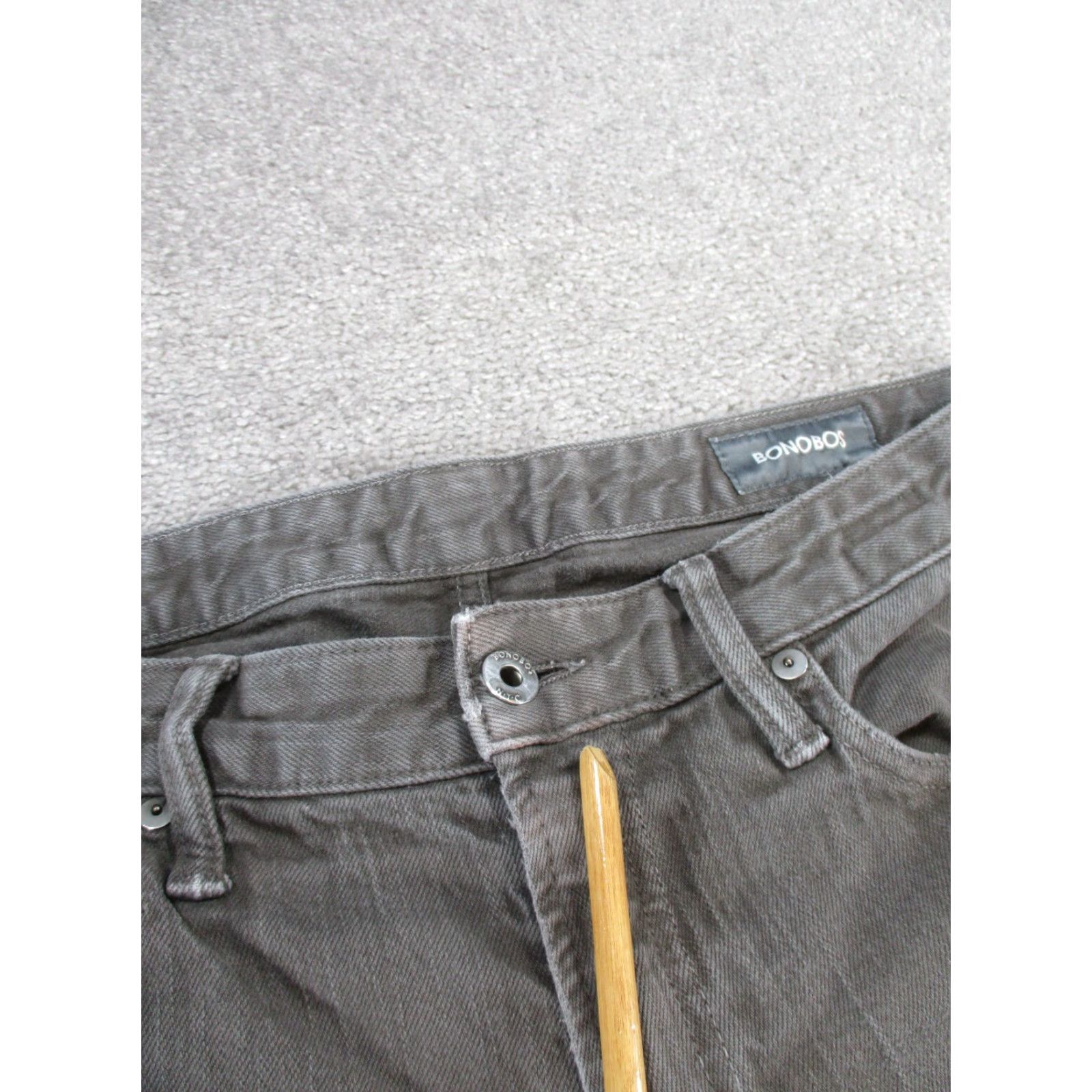 Bonobos Bonobos Travel Jeans Mens 33 Gray Denim Straight Fit 33X29 Size US 33 - 4 Thumbnail