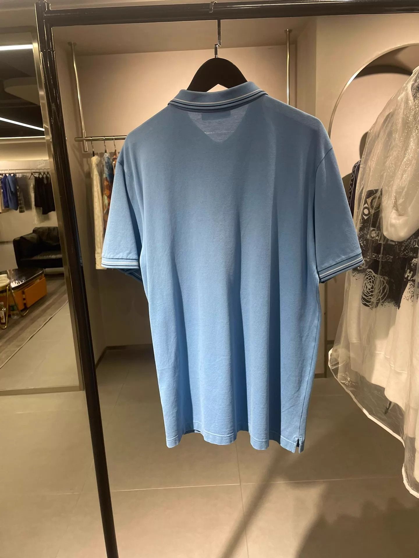 Prada PRADA Blue Knit Short Sleeve Polo Shirt XL Like New Size US XL / EU 56 / 4 - 2 Thumbnail