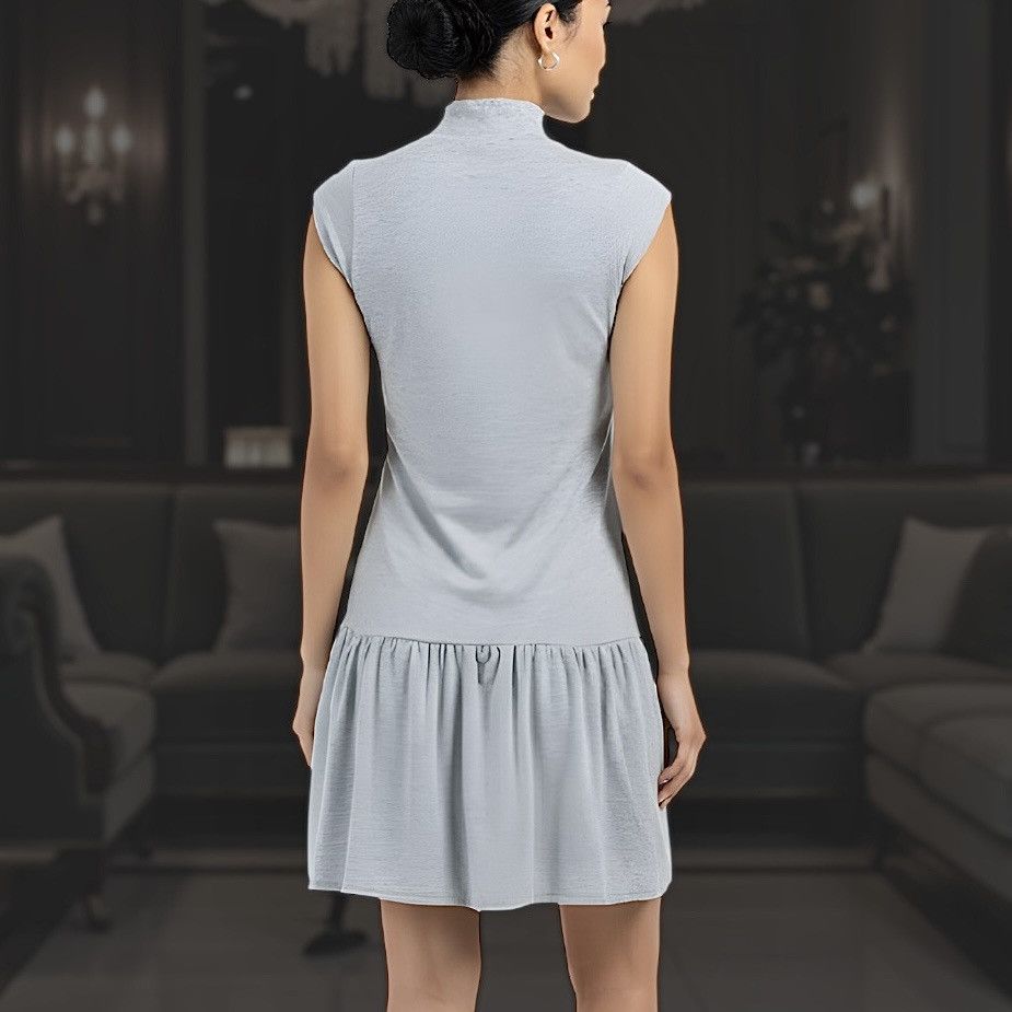 Other Gilli Women’s Gray Short Sleeve Drop Waist Mini Dress Sz M Size M / US 6-8 / IT 42-44 - 3 Thumbnail