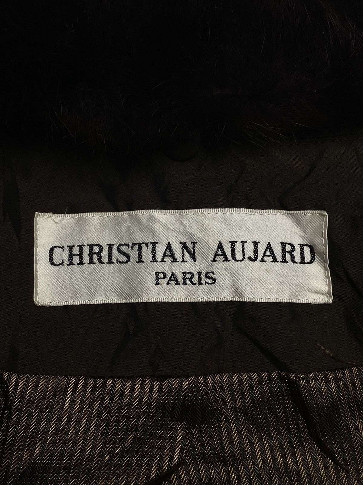 Designer 1990s Christian Aujard Paris Iridescent Trim Fur Long Coat Size US L / EU 52-54 / 3 - 7 Thumbnail