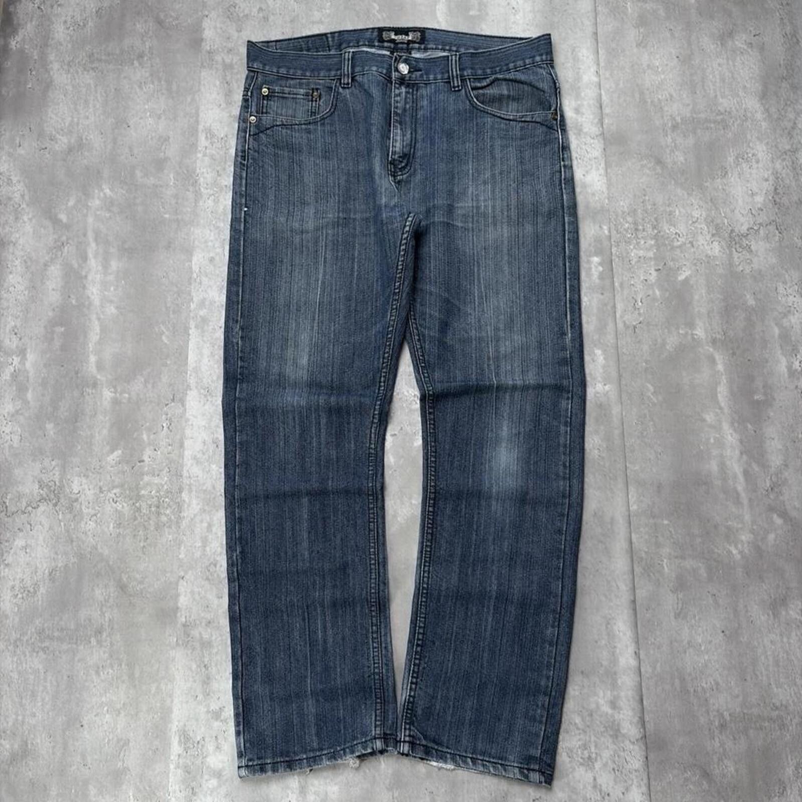 Other Y2K Dark Wash F.U.S.A.I. Grunge Gothic Straight Denim Jeans Size US 36 / EU 52 - 2 Thumbnail