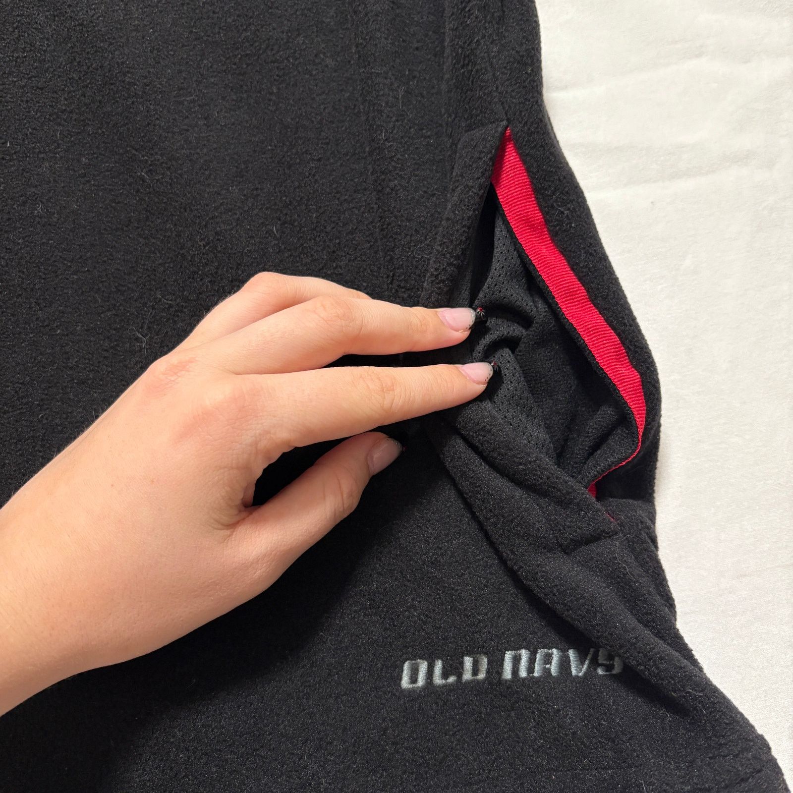 Old Navy Y2K Old Navy Quarter‎ Zip Fleece Sweatshirt Black Red M Size US M / EU 48-50 / 2 - 4 Thumbnail