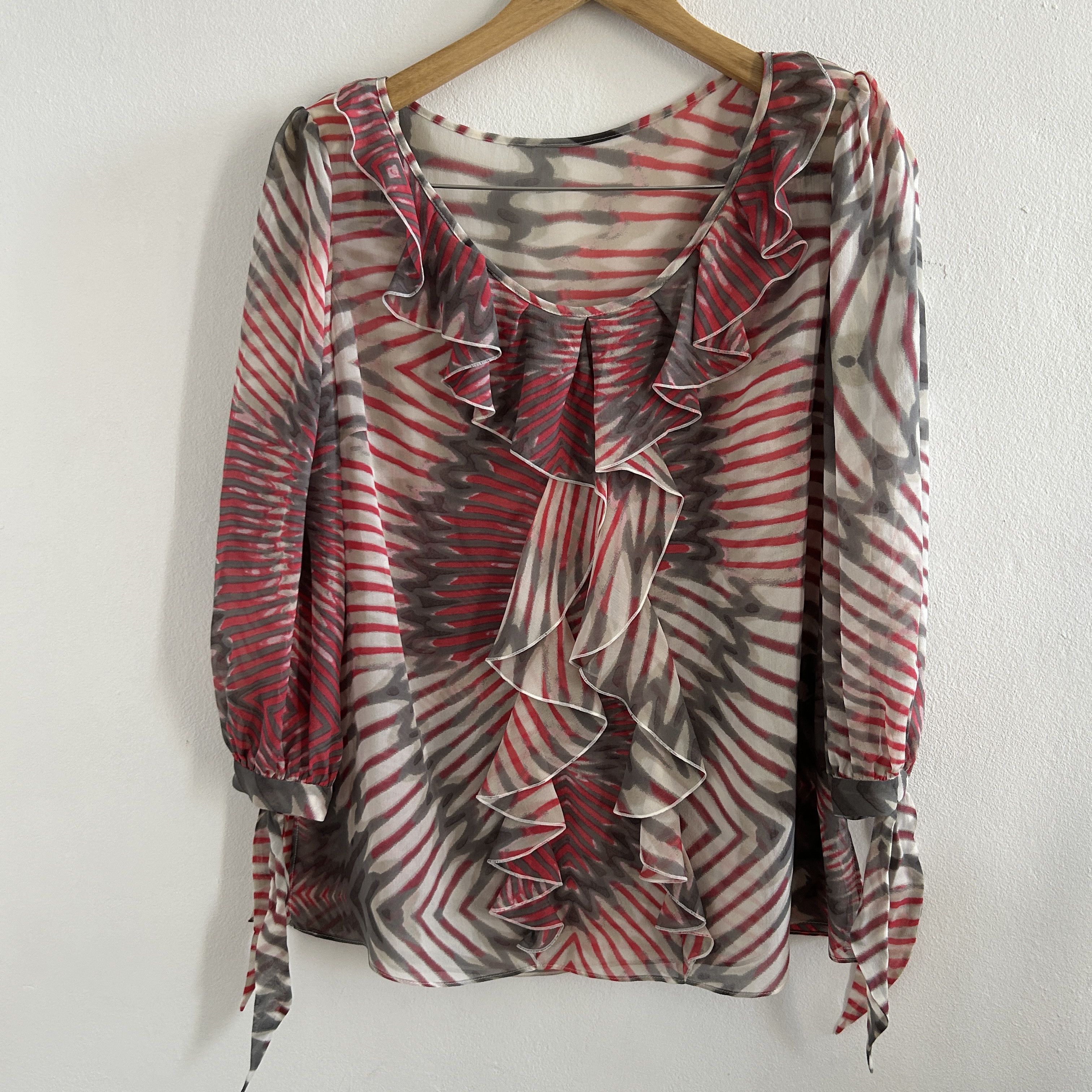 Vintage Vintage 90s Silk Ruffle Blouse Size M / US 6-8 / IT 42-44 - 7 Thumbnail