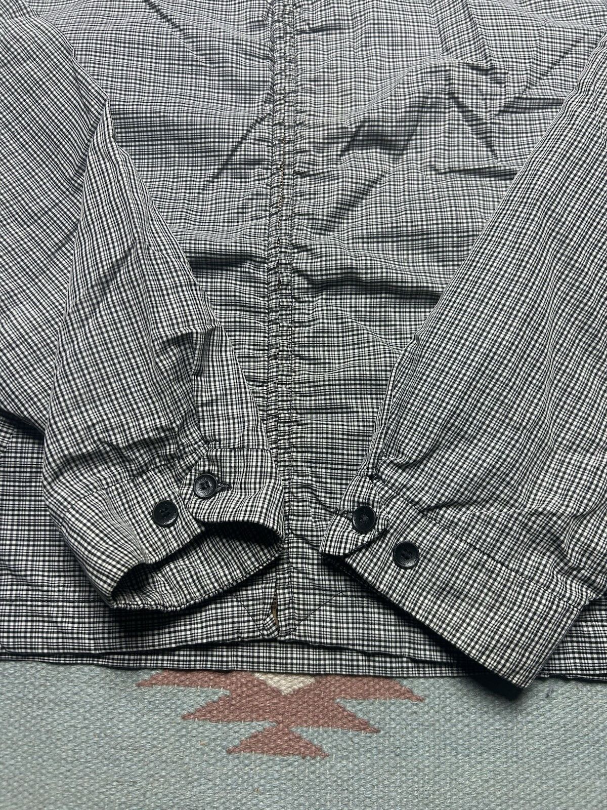 Vintage 1950s nylon rain jacket Penney’s plaid check black white XL Size US XL / EU 56 / 4 - 2 Thumbnail