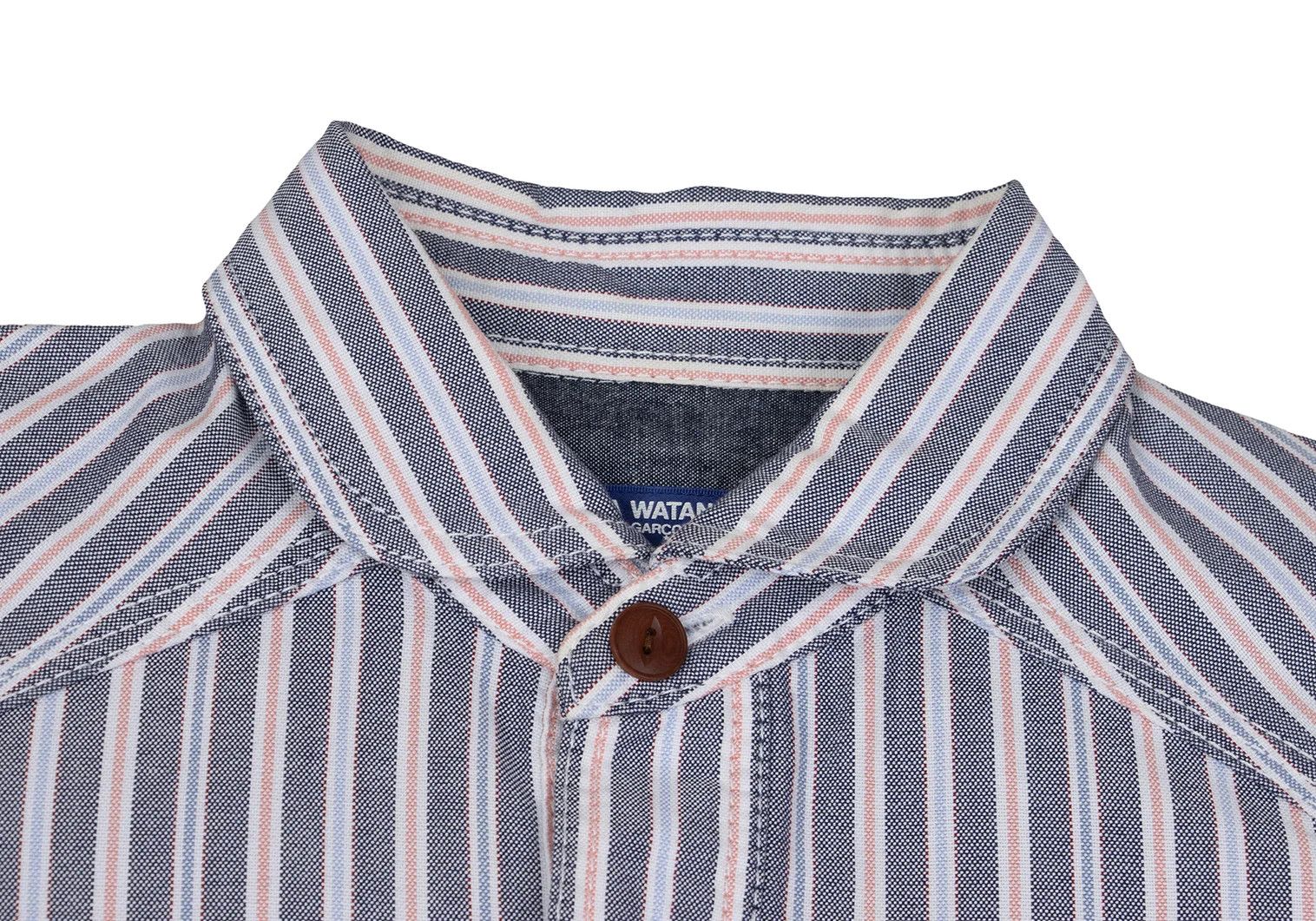 Junya Watanabe Patch Design Raglan Sleeve Stripe Shirt in Gray and White Size US XS / EU 42 / 0 - 3 Thumbnail