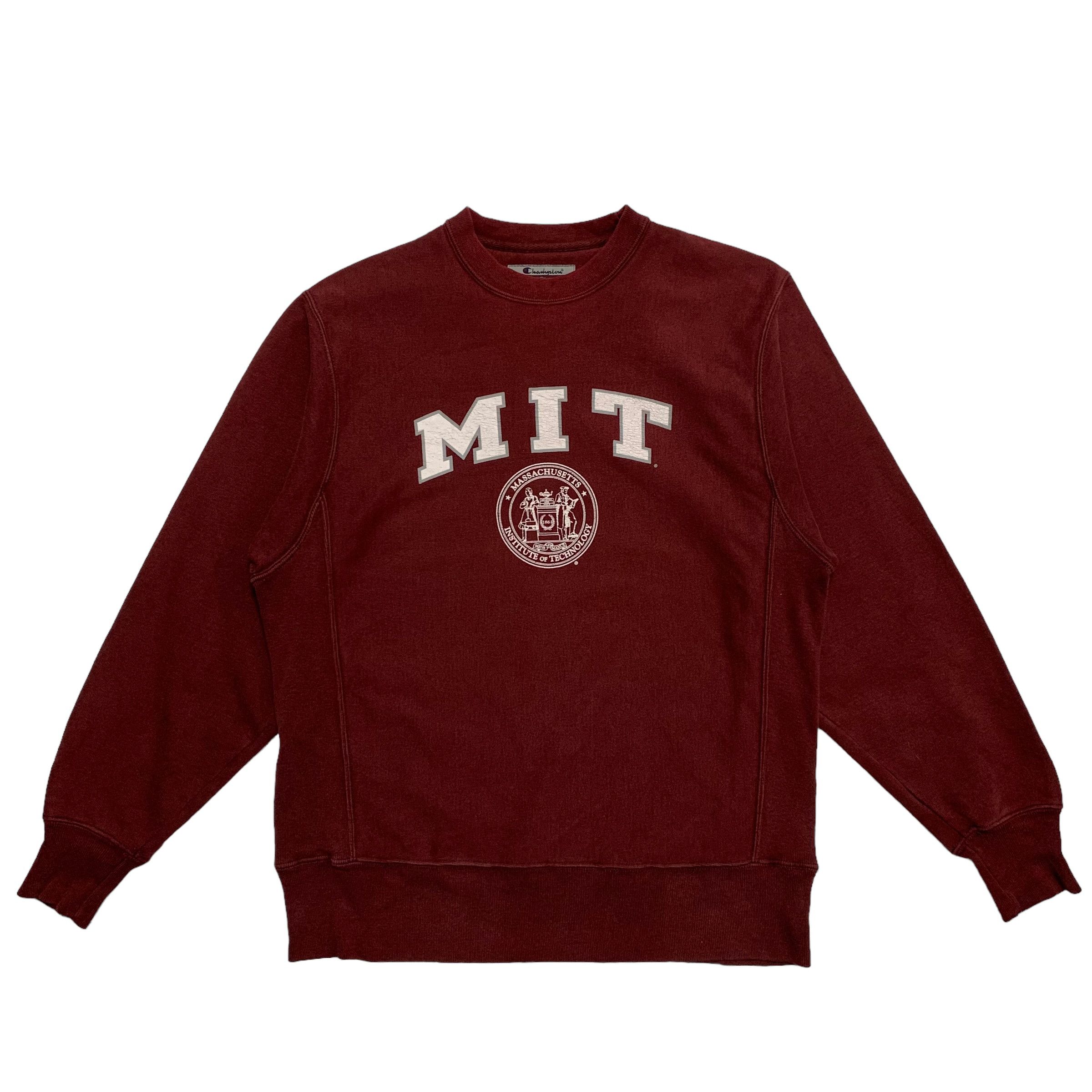 image of American College x Champion Vintage Champion Reverse Weave Mit Sweatshirt in Maroon (Size Small)