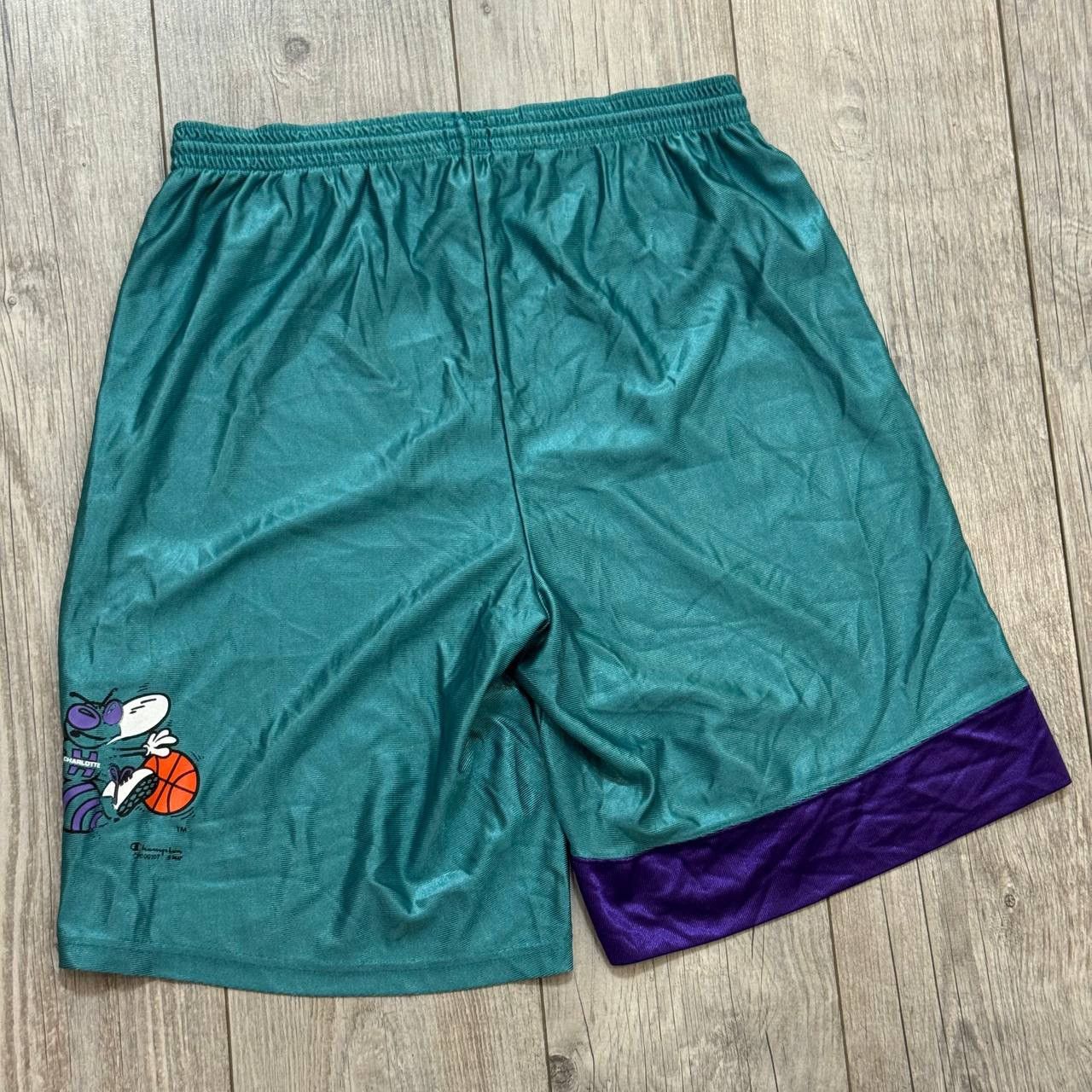 Champion Vintage 90s Champion Charlotte Hornets NBA Shorts Size US 34 / EU 50 - 6 Thumbnail