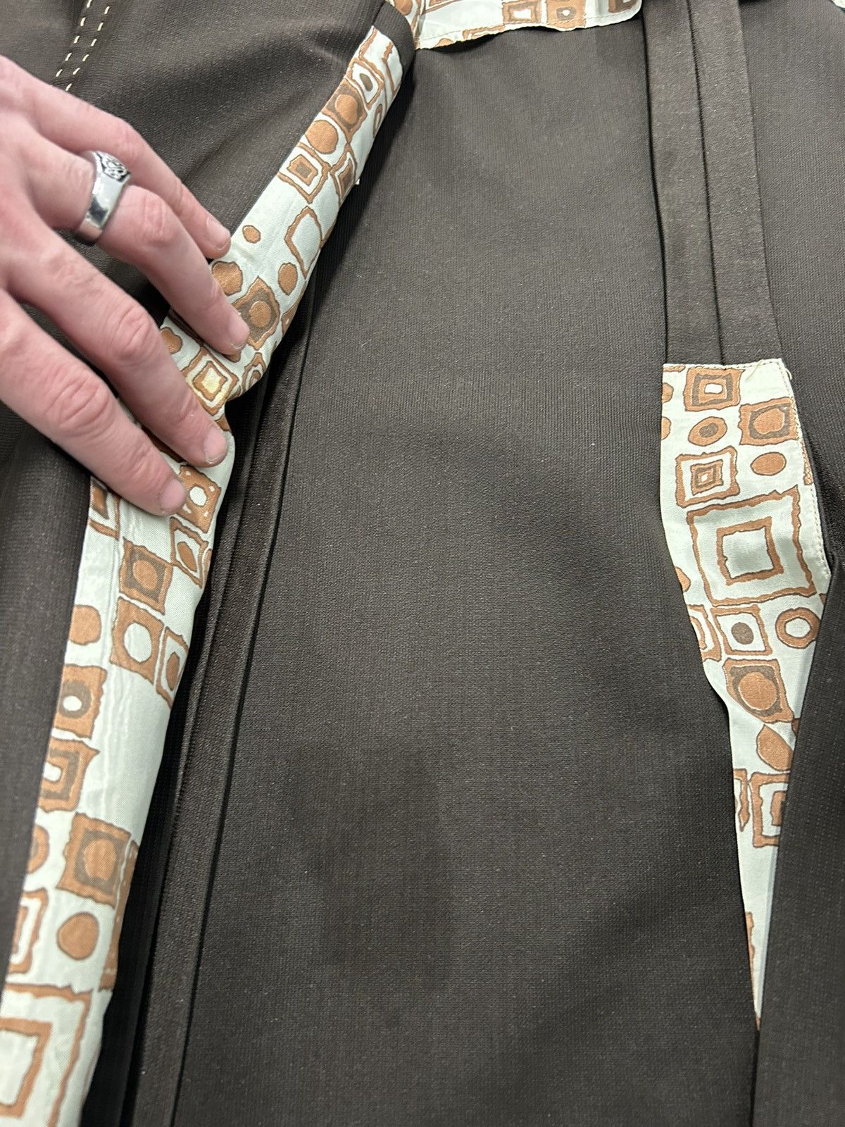 Vintage Brown and white vintage 70s blazer Size 40R - 4 Thumbnail