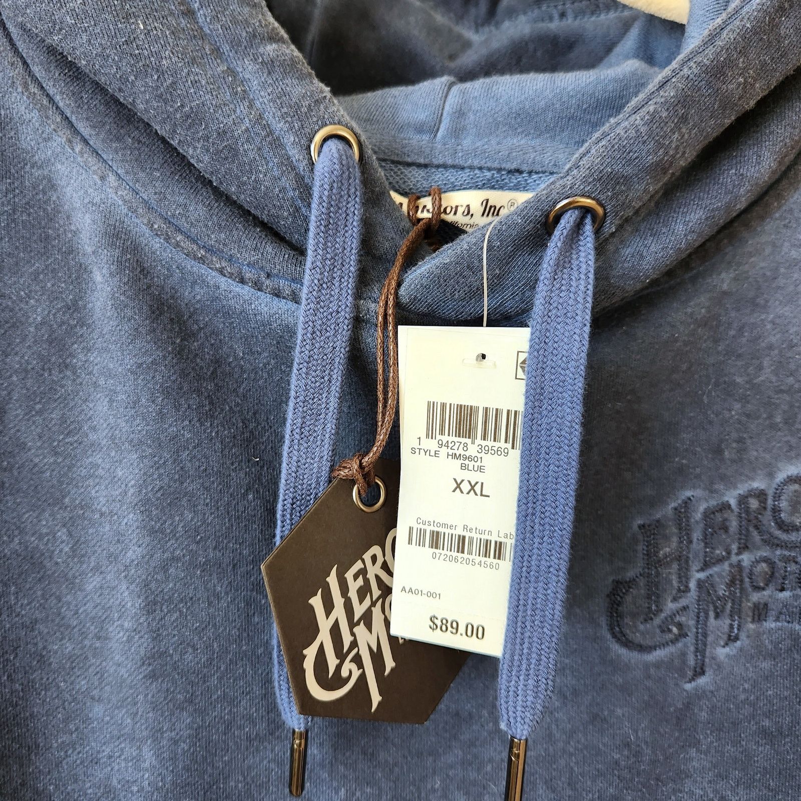 The Unbranded Brand Heroes Motors Men's Washed Blue Pullover Hoodie Size XXL Size US XXL / EU 58 / 5 - 3 Thumbnail