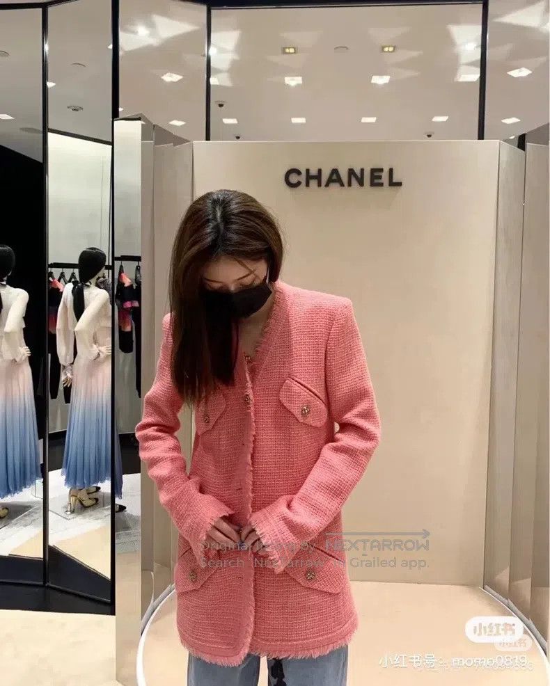 Chanel Chanel Pink tweed four-pocket jacket Size XS / US 0-2 / IT 36-38 - 9 Thumbnail