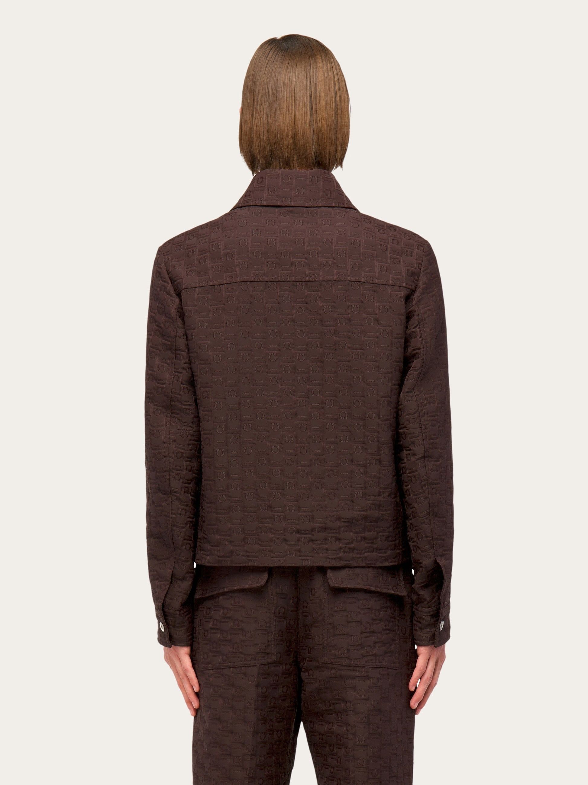 Salvatore Ferragamo o1s1rm0226 Monogram Blouson Jacket in Brown Size US S / EU 44-46 / 1 - 4 Thumbnail