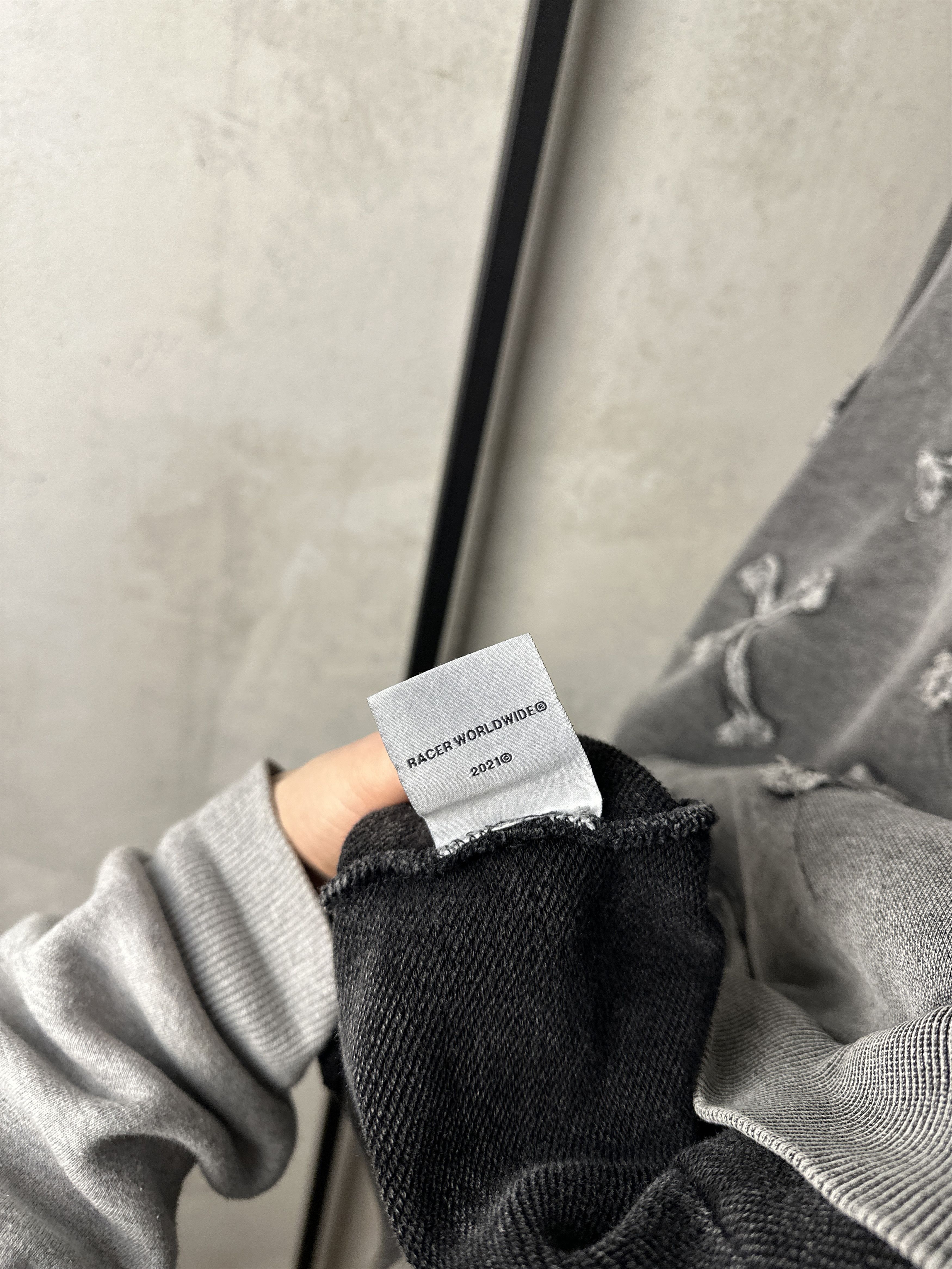 Racer Worldwide RARE Racer Worldwide Patch Cross Washed Grey Hoodie Size US XL / EU 56 / 4 - 5 Thumbnail