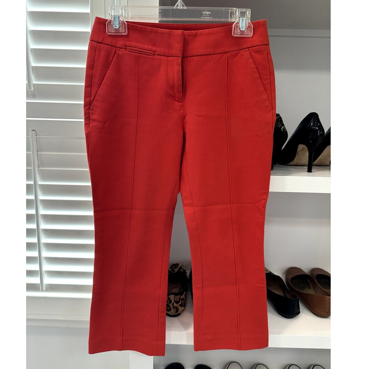 Loft Ann Taylor Loft Marisa Orange Straight Crop Pants 0P Size 25" / US 0 / IT 36 - 1 Thumbnail