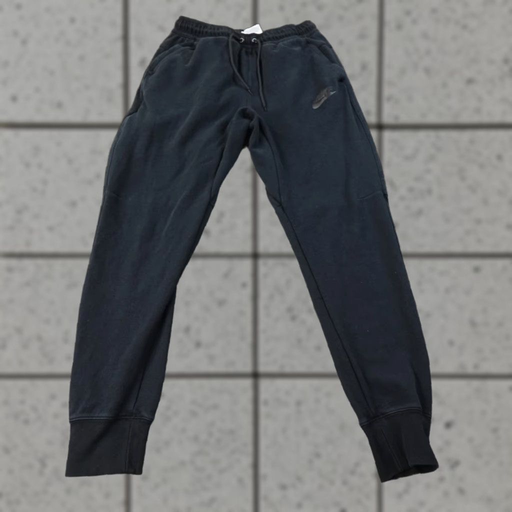 Nike Nike Tech Fleece Pants Mens M Black Swoosh Drawstring Warmup Jogger Sweatpants Size US 31 - 1 Thumbnail
