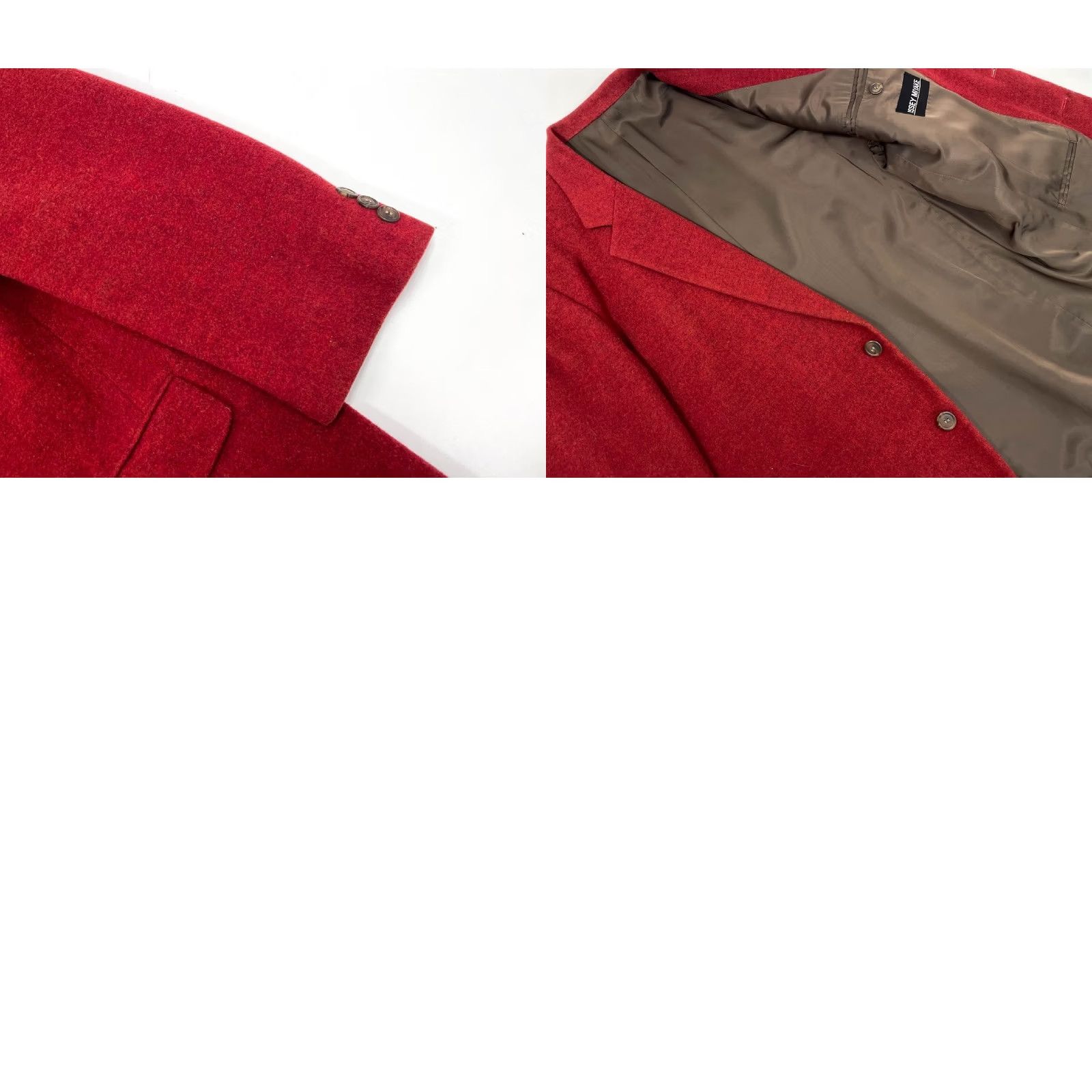 Issey Miyake ISSEY MIYAKE Men's Wool Jacket Size L Red Button Solid USED Size US L / EU 52-54 / 3 - 8 Thumbnail