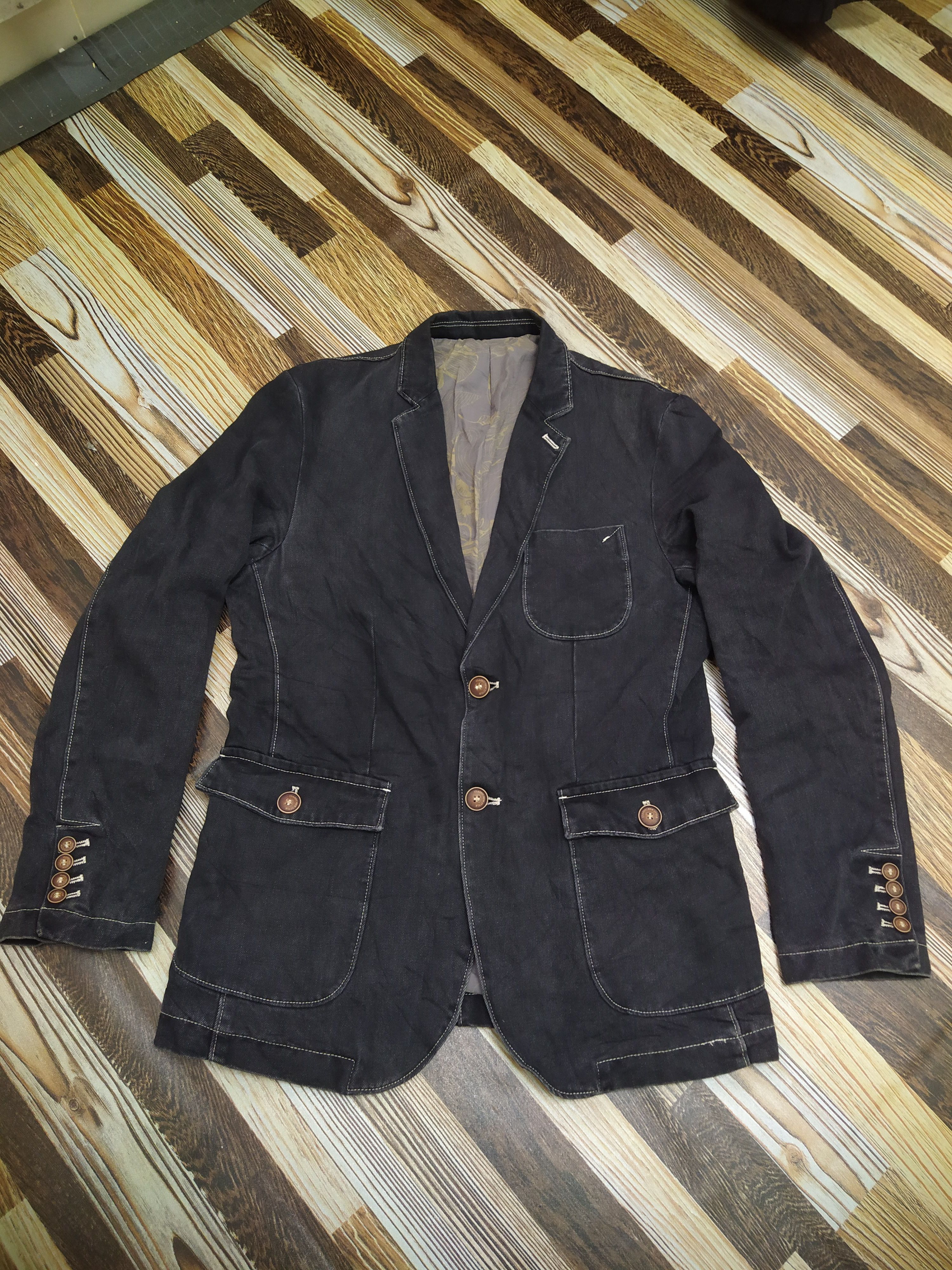 Vintage HOOCHIGER Japanese Style Workwear Blazer Jacket Denim Size US M / EU 48-50 / 2 - 1 Thumbnail
