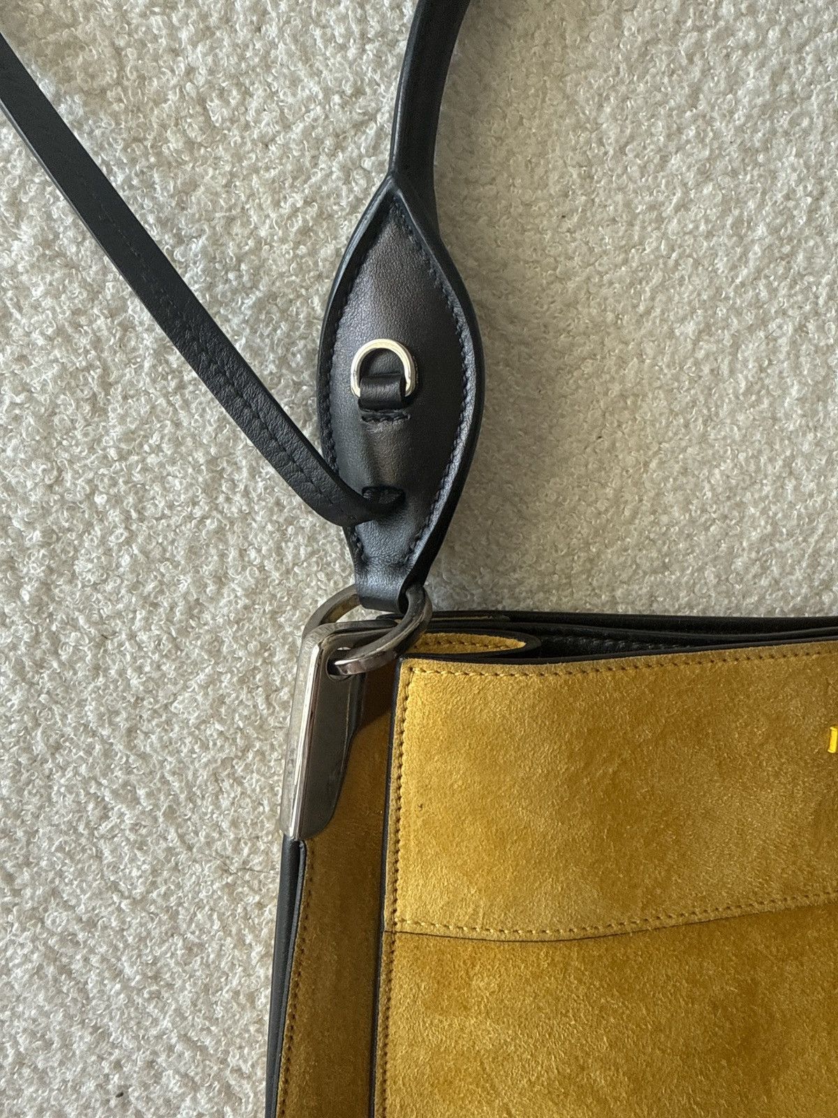 Prada Prada Yellow Margit Suede Tote Bag Size ONE SIZE - 9 Thumbnail