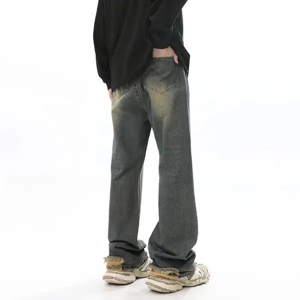 VIBE Washed Baggy Distressed Wide Leg Jeans Pants Size US 32 / EU 48 - 3 Thumbnail