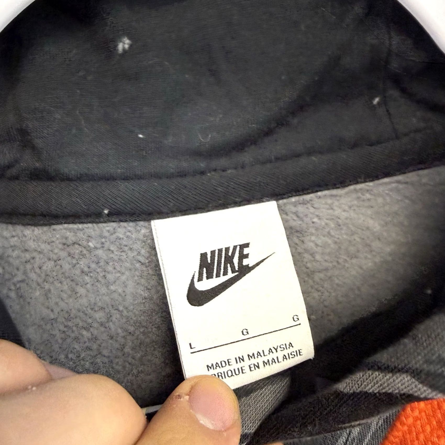 Nike Nike NSW Essentials+ Club Hoodie Pullover Mens Large L Gray/Black 80% Cotton 20% Polyester Fleece Logo Pockets Athletic Sportswear DD5126 010 Size US L / EU 52-54 / 3 - 4 Thumbnail