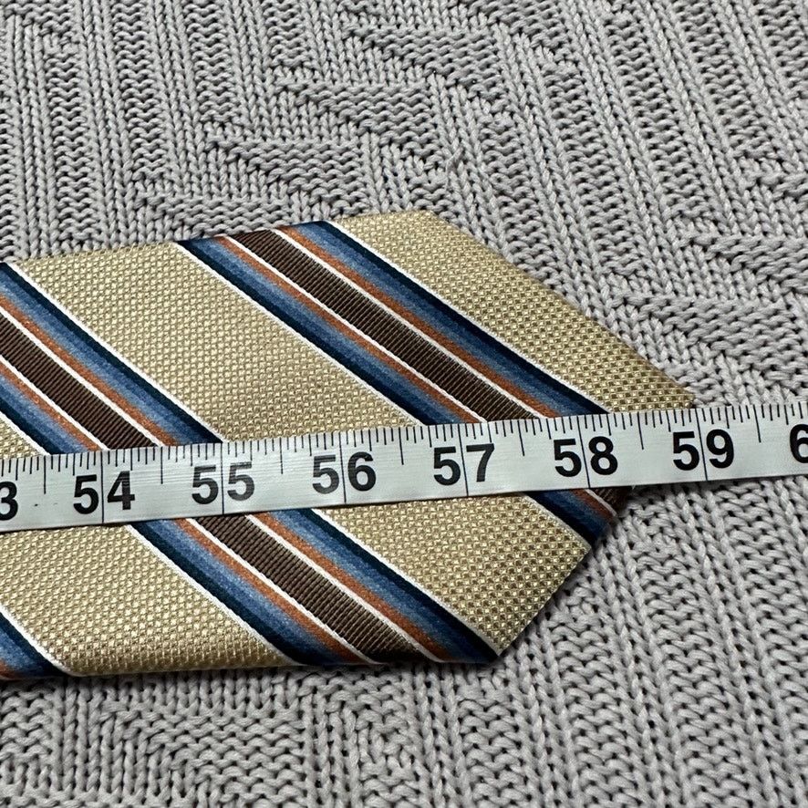 Vintage Henry Jacobson gold and brown striped silk tie Size ONE SIZE - 4 Thumbnail