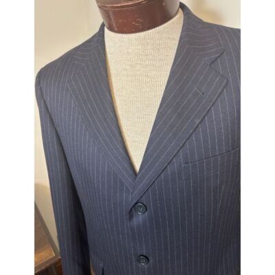 Coppley Designer Men's Pinstripe 2-pc Suit Coppley Navy Business For Size 38R - 6 Thumbnail