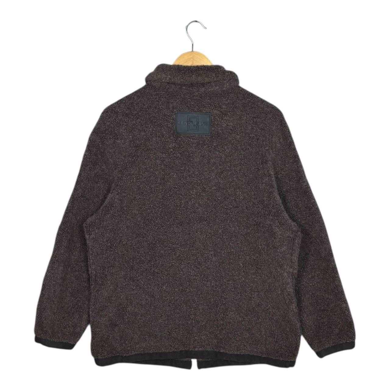 Fendi Vtg 90s FENDI Jeans Teddy Fleece Jacket Brown Wool Size 42 Size US L / EU 52-54 / 3 - 2 Thumbnail