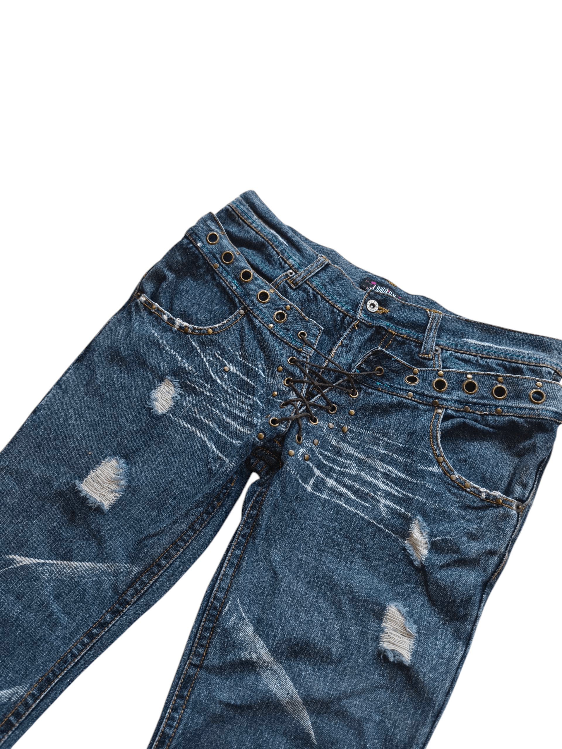 If Six Was Nine × LOWBOX Lowbox clawmark flare double waist denim Size US 34 / EU 50 - 4 Thumbnail