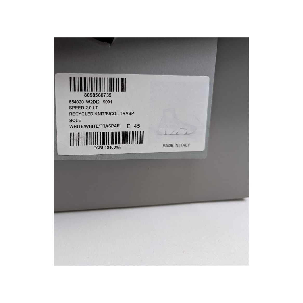 Balenciaga o1rshd1 Speed 2.0 LT Recycled Knit Sneakers in White Size US 12 / EU 45 - 15 Thumbnail