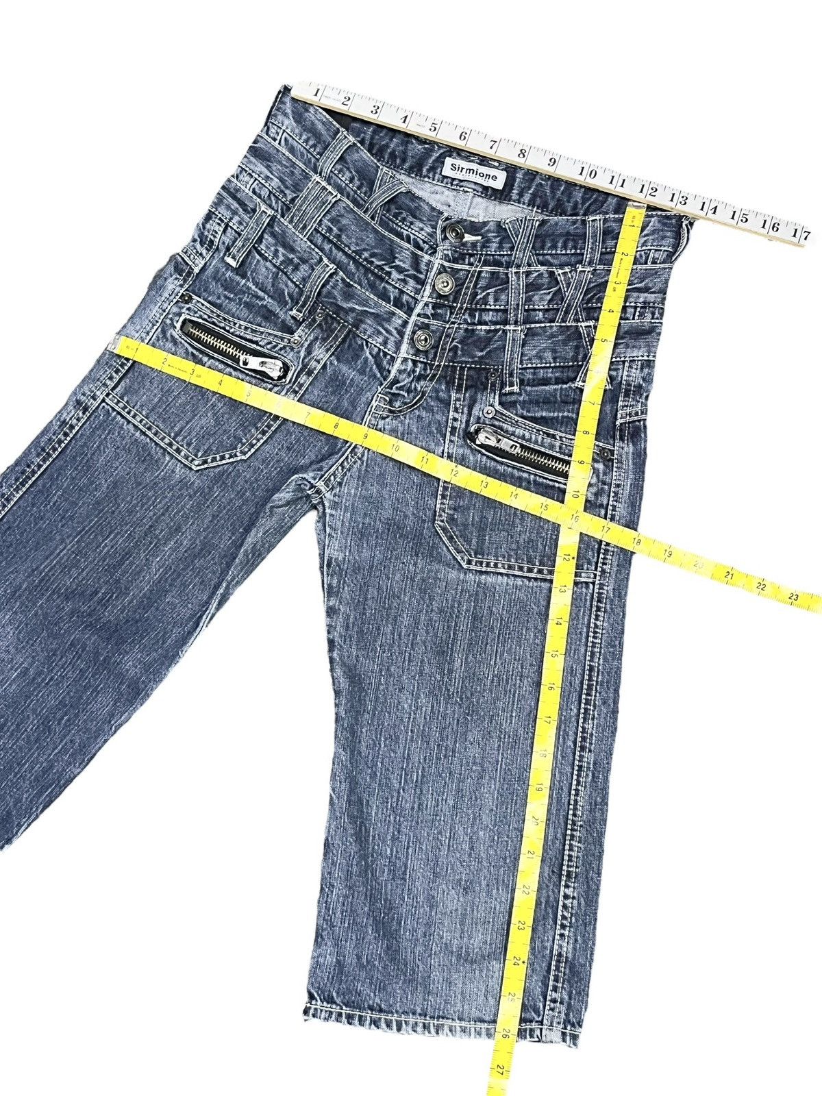Designer 🔥SIRMIONE Designer Triple Waist Denim Shorts Avant Garde Size US 26 / EU 42 - 8 Thumbnail