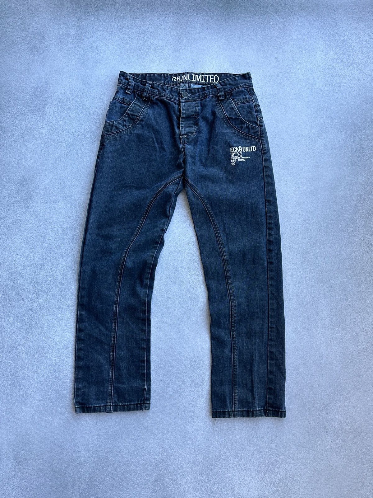 Ecko Unltd. × Vintage Vintage ECKo Unltd Buckle Back Japanese Jeans Size US 29 - 6 Thumbnail