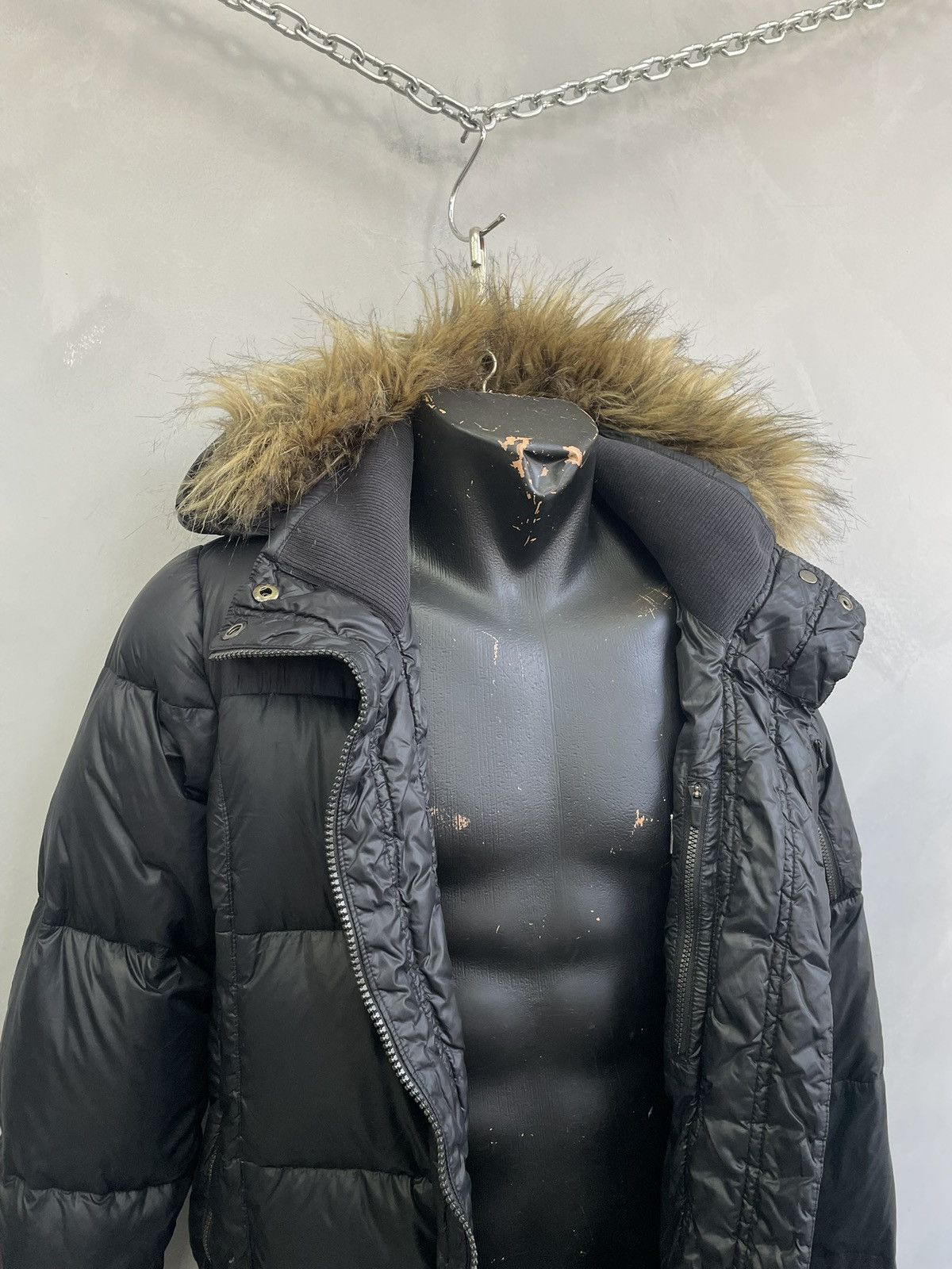 If Six Was Nine Nike Y2K Black Puffer Jacket Fur Hood if six was nine style Size US M / EU 48-50 / 2 - 9 Thumbnail