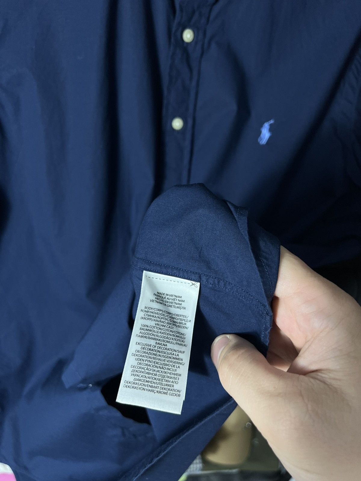 Polo Ralph Lauren 💙 Ralph Lauren Custom Fit Short Sleeve Shirt Navy Blue Size US L / EU 52-54 / 3 - 11 Thumbnail