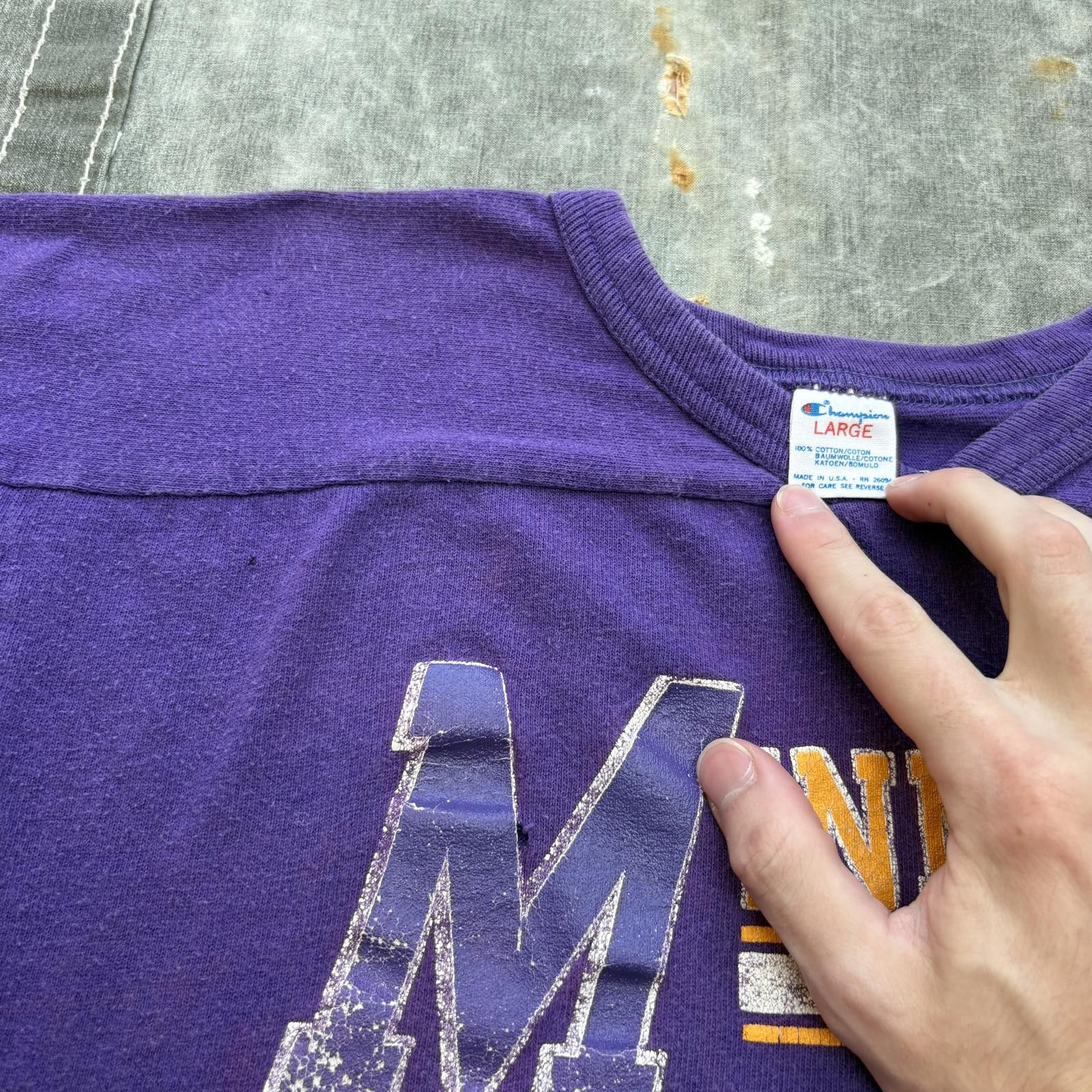 Champion Vintage 80s Champion Minnesota Vikings Football Jersey Shirt Size US L / EU 52-54 / 3 - 5 Thumbnail