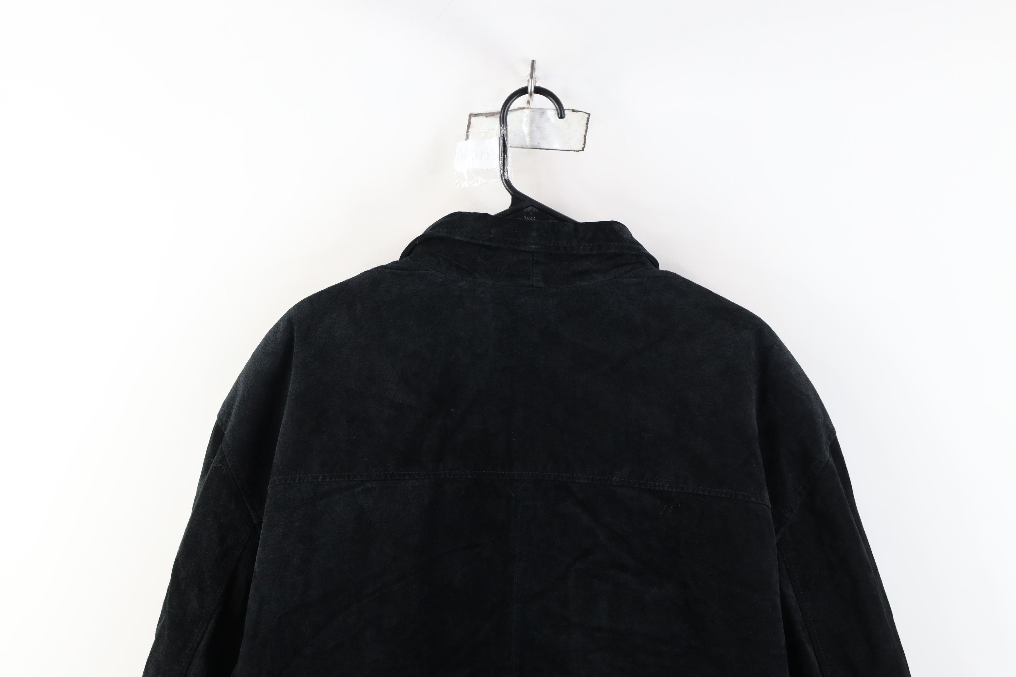 Vintage Vintage 90s Streetwear Suede Leather Bomber Jacket Black Size US XXL / EU 58 / 5 - 16 Thumbnail