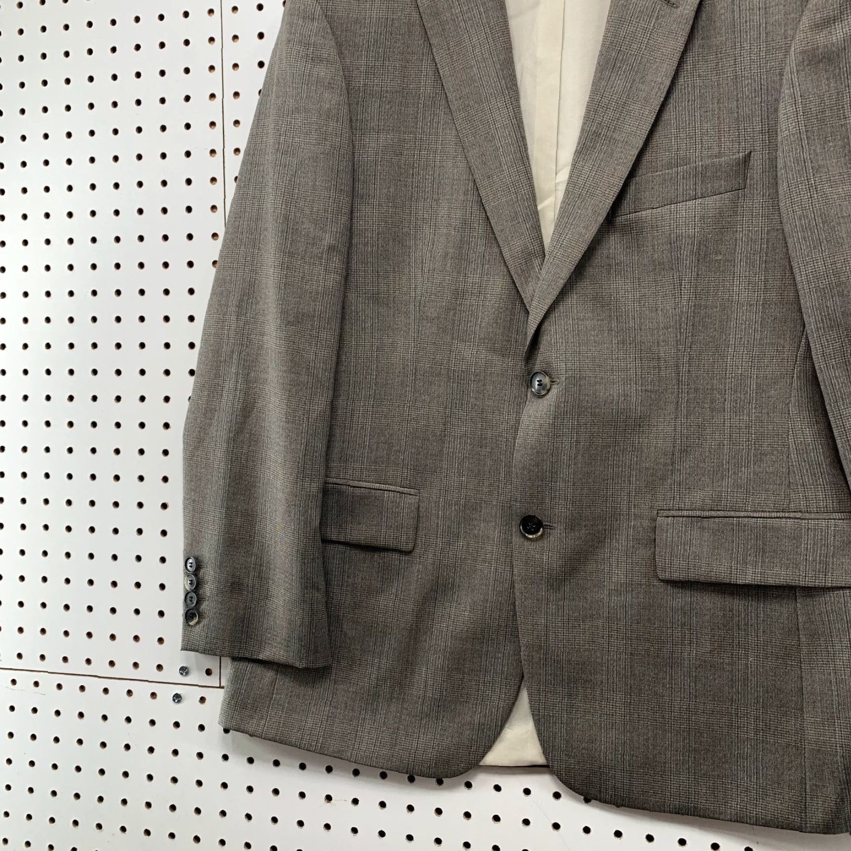 Hugo Boss HUGO BOSS BOSS Wool Blazer Mens Size 38S 38 2 Button Gray Glen Plaid Business Size 38R - 3 Thumbnail
