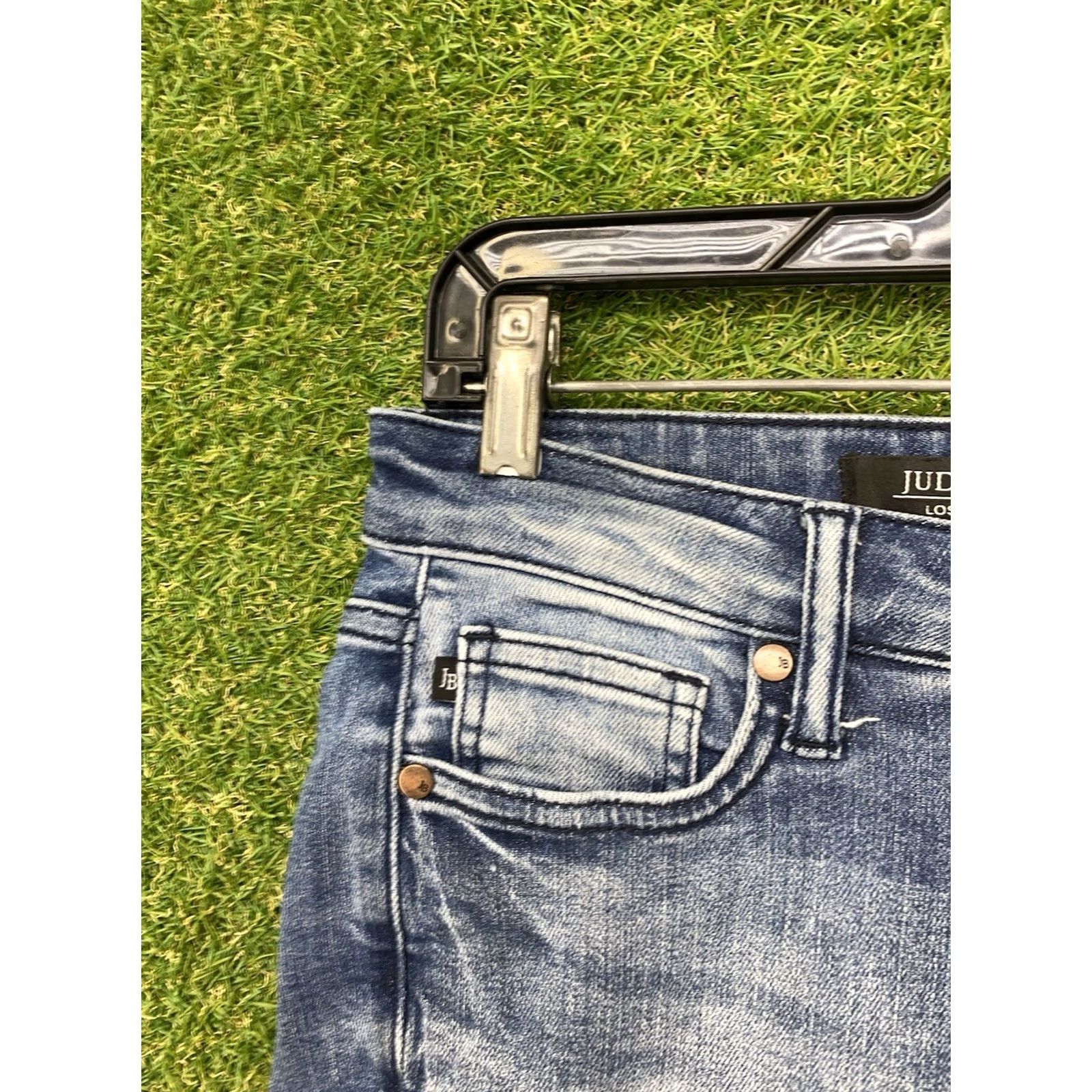 Vintage Judy Blue Jeans Womens 1/25 Mid Rise Skinny Medium Wash Whiskered Slimming 25x25 Blue Denim High-Rise? No, keep strict original words. Size 25" / US 0 / IT 36 - 4 Thumbnail