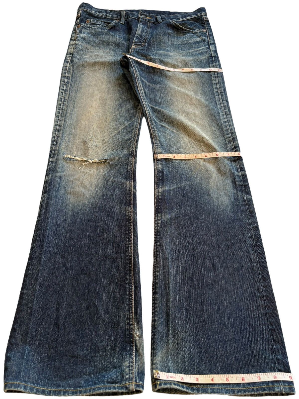 Japanese Brand × Lee Vintage Lee Rusty Mud Wash Distressed Bootcut Flare Jeans Size US 33 - 14 Thumbnail