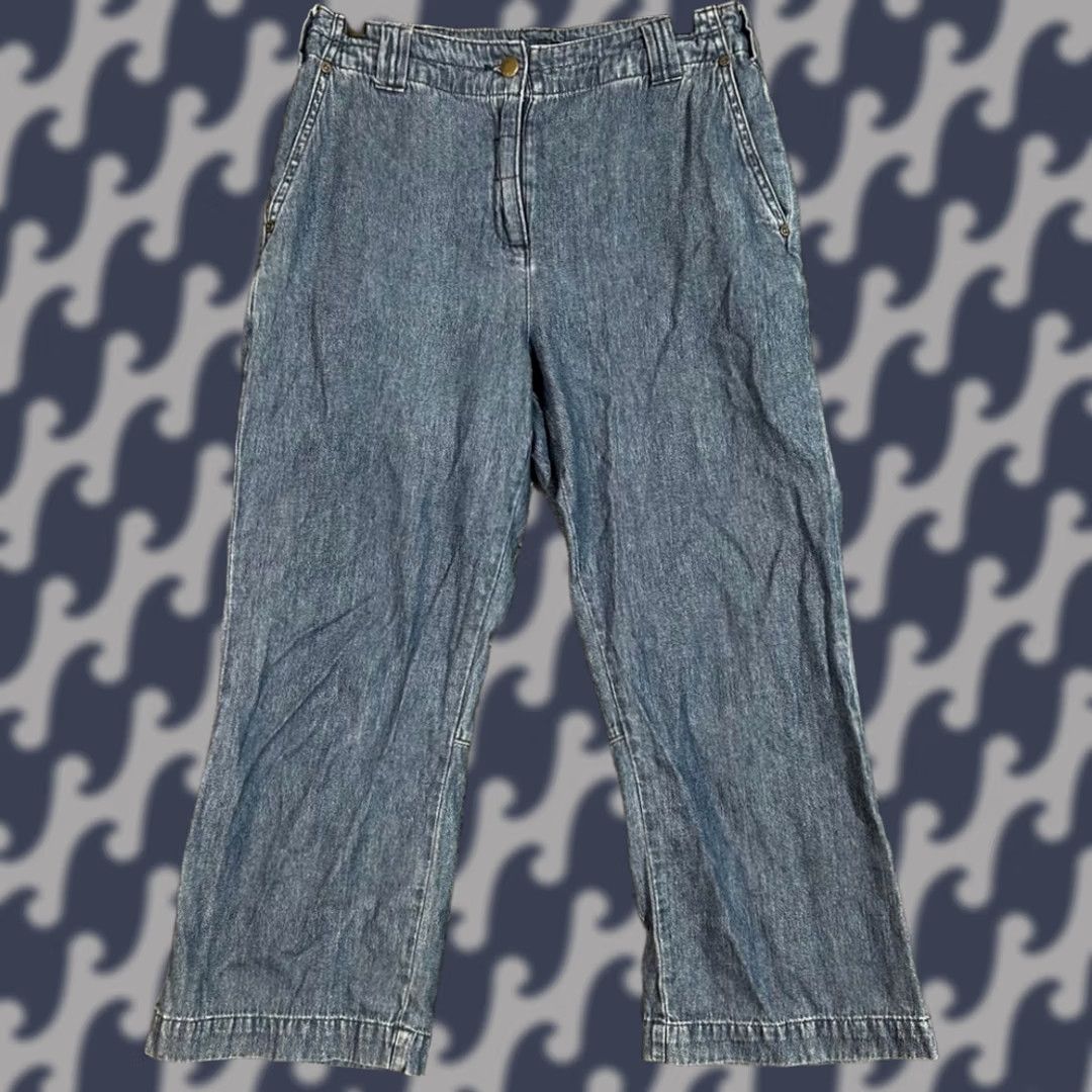 Vintage VINTAGE Woolrich Jeans Denim Blue 1081 Wide Leg Cropped Size 6 Womens Pants Size 28" / US 6 / IT 42 - 1 Thumbnail